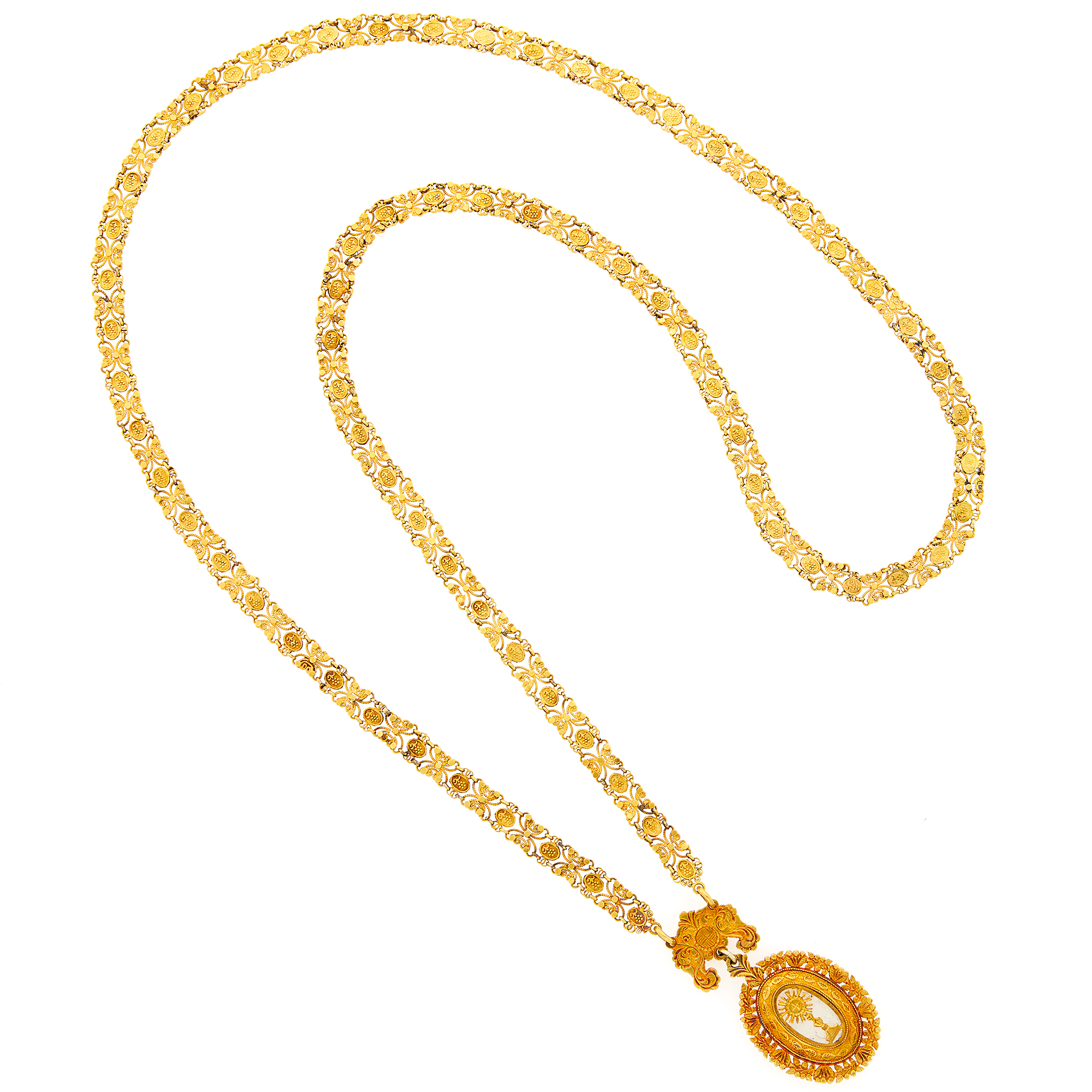 Lot image - Antique Gold Chain Pendant-Necklace