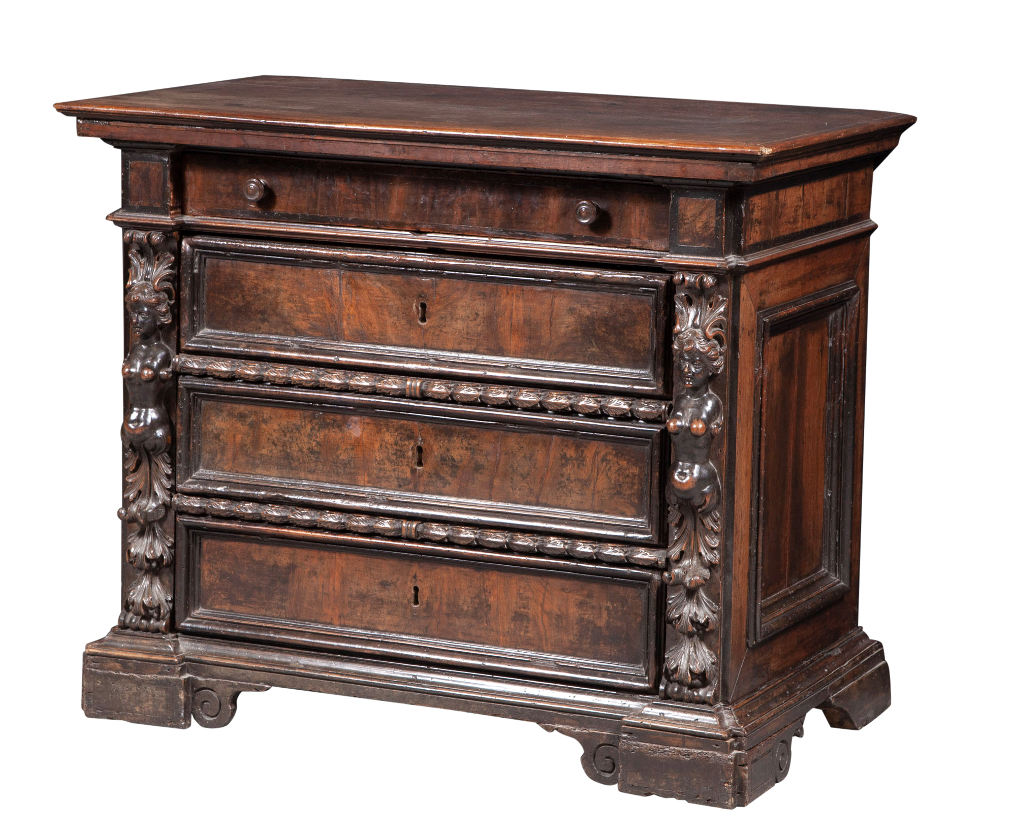 Lot image - Italian Inlaid Walnut Chest of Drawers