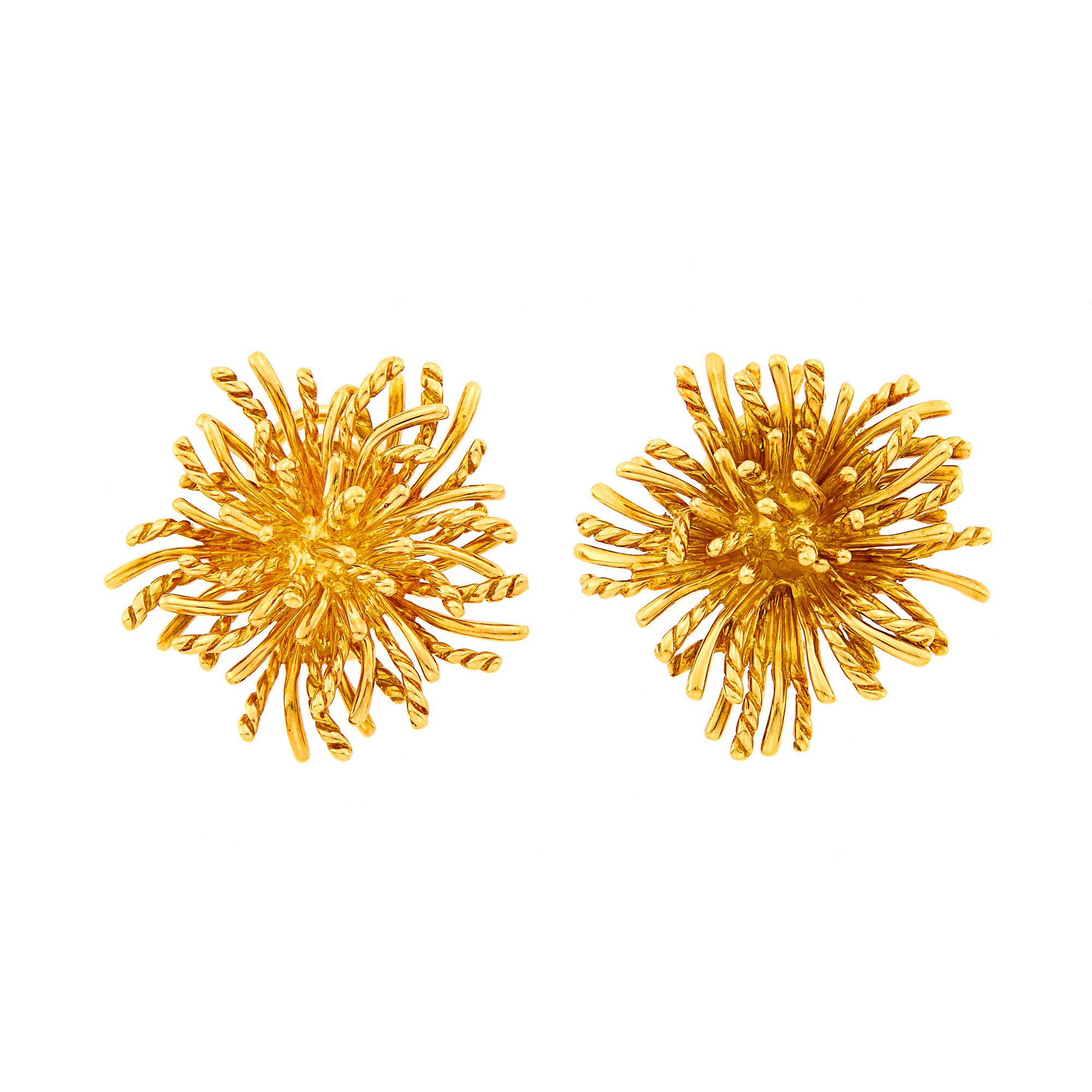 Lot image - Tiffany & Co. Pair of Gold Anemone Earclips