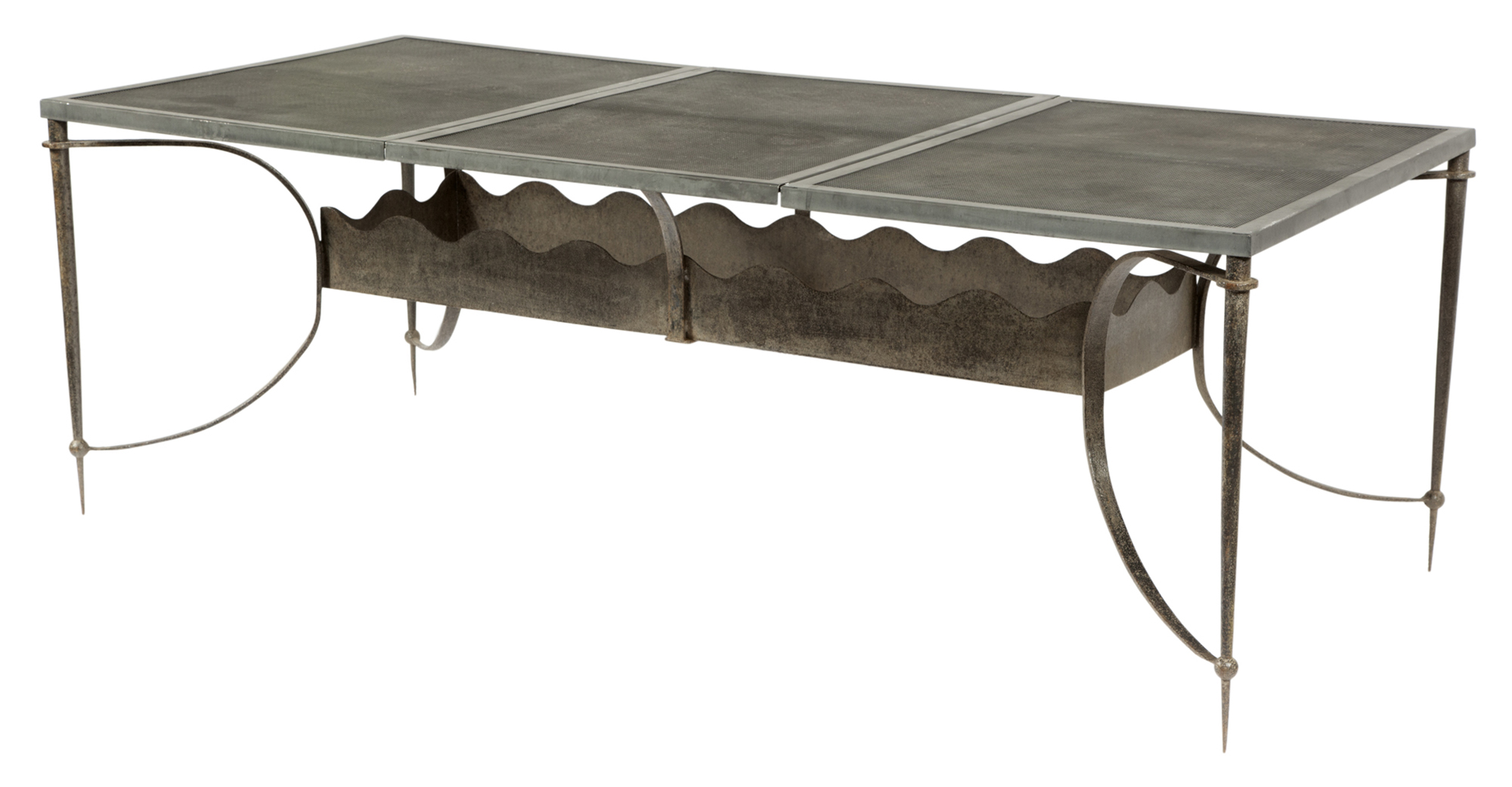 Lot image - Wrought-Iron and Aluminum Garden Dining Table