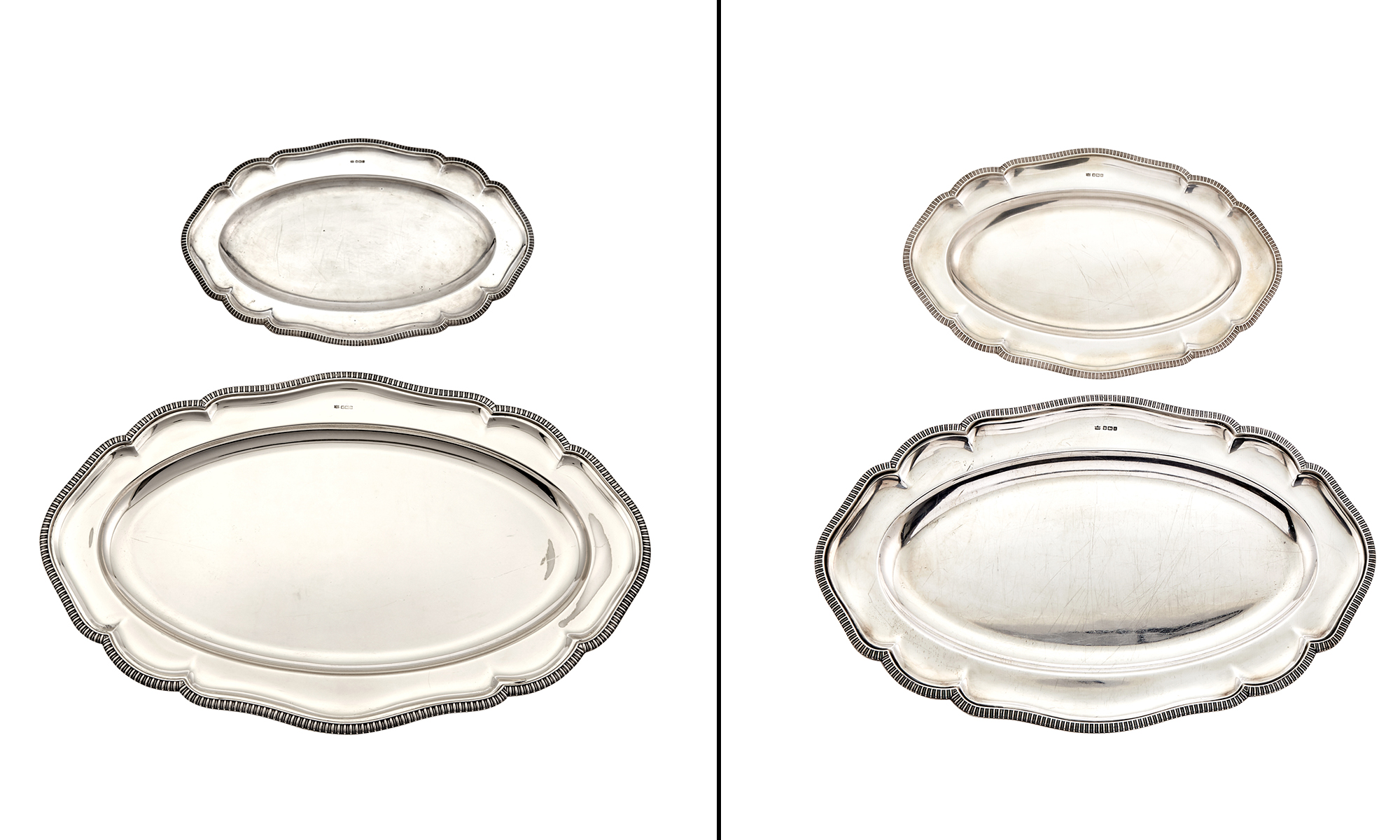 Lot image - Set of Four George V Sterling Silver Graduated Platters