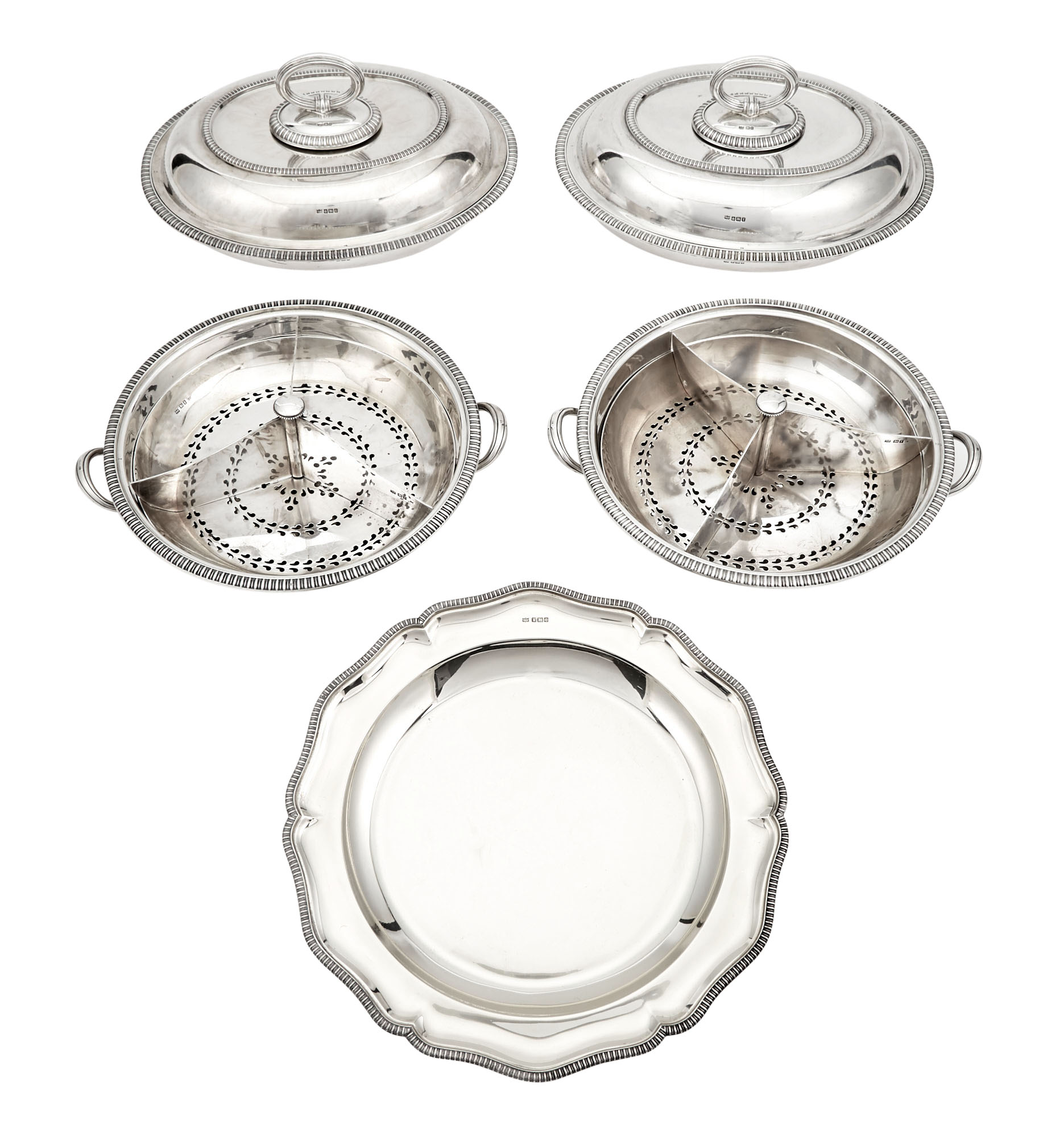 Lot image - Group of George V Sterling Silver Serving Dishes