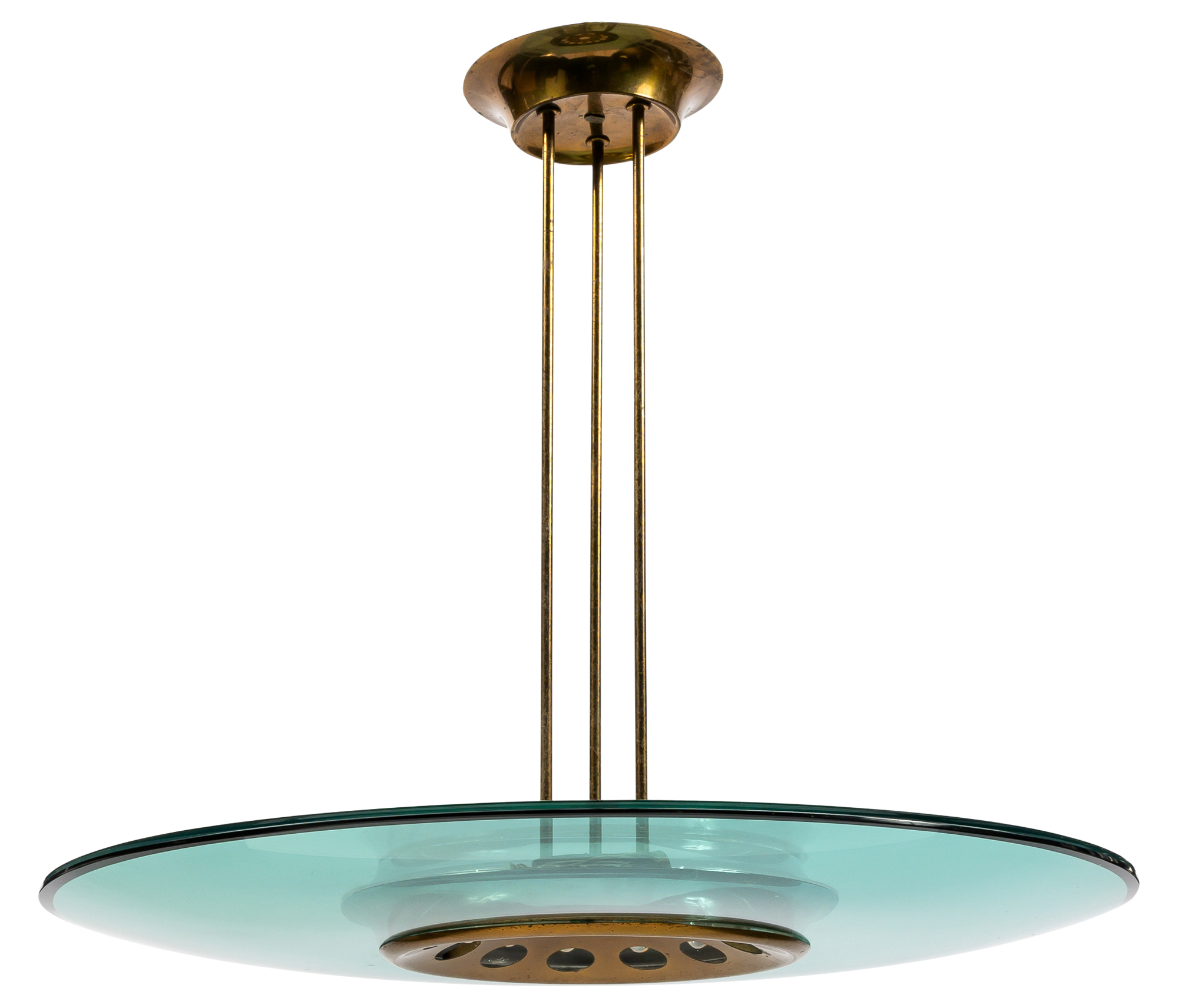 Lot image - Max Ingrand for Fontana Arte Glass and Metal Chandelier