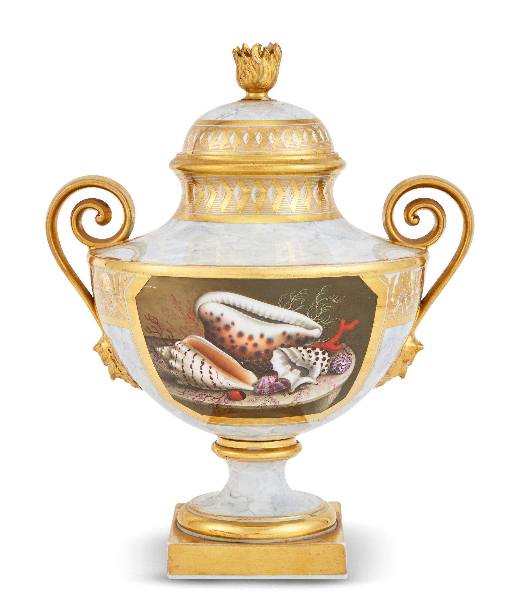 Lot image - Flight Barr and Barr Worcester Porcelain Covered Two-Handled Urn