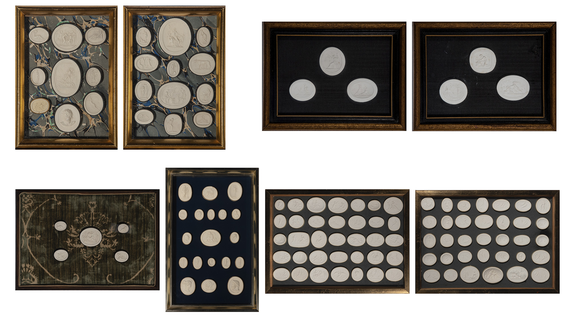 Lot image - Eight Framed Groups of Seal Impressions