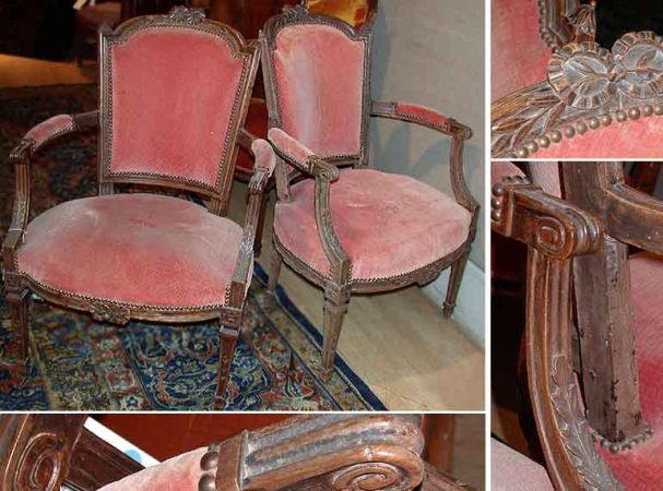 Lot image - Pair of Louis XVI Beechwood Fauteuils