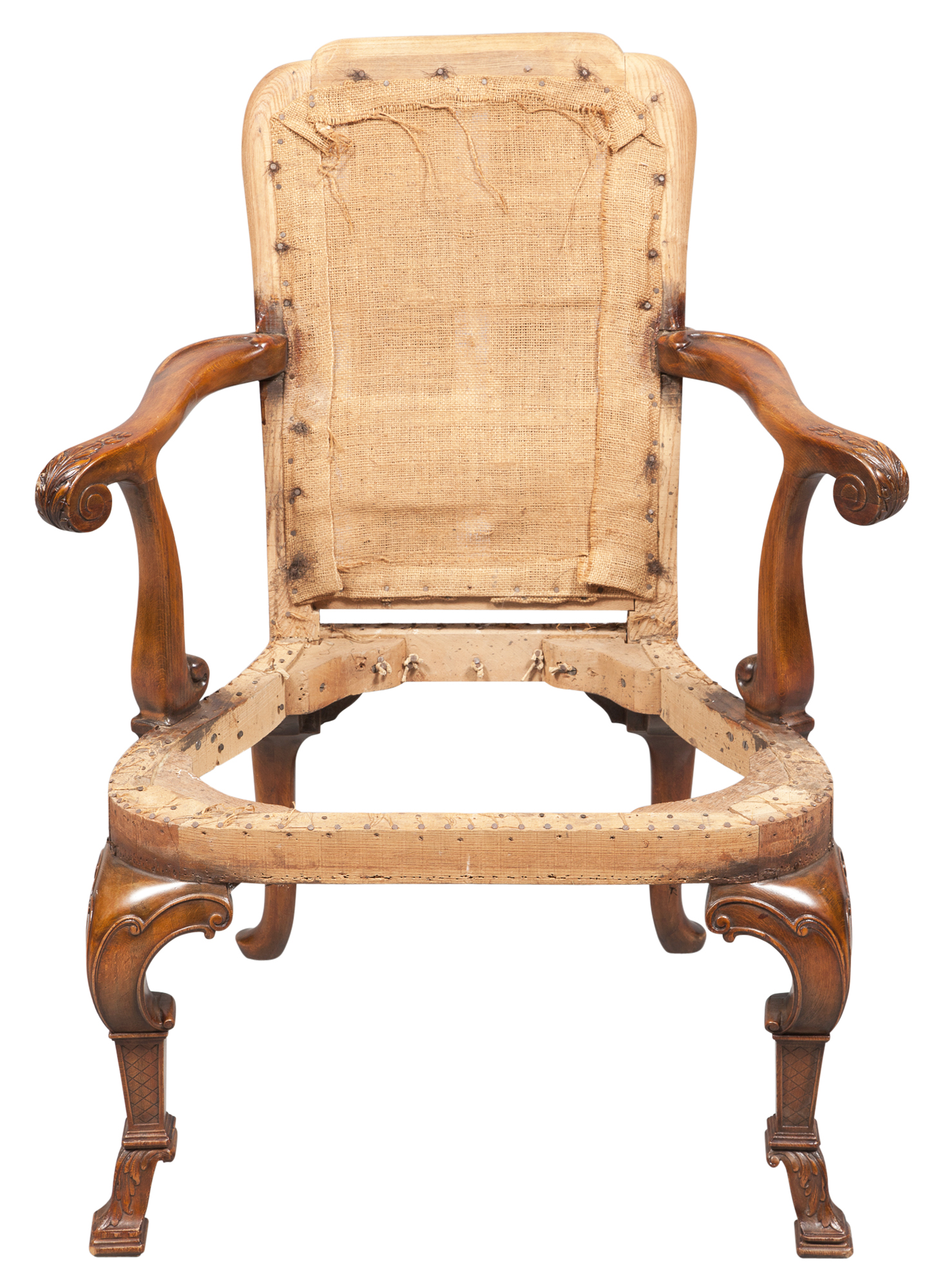 Lot image - George II Style Beechwood Unupholstered Armchair Frame