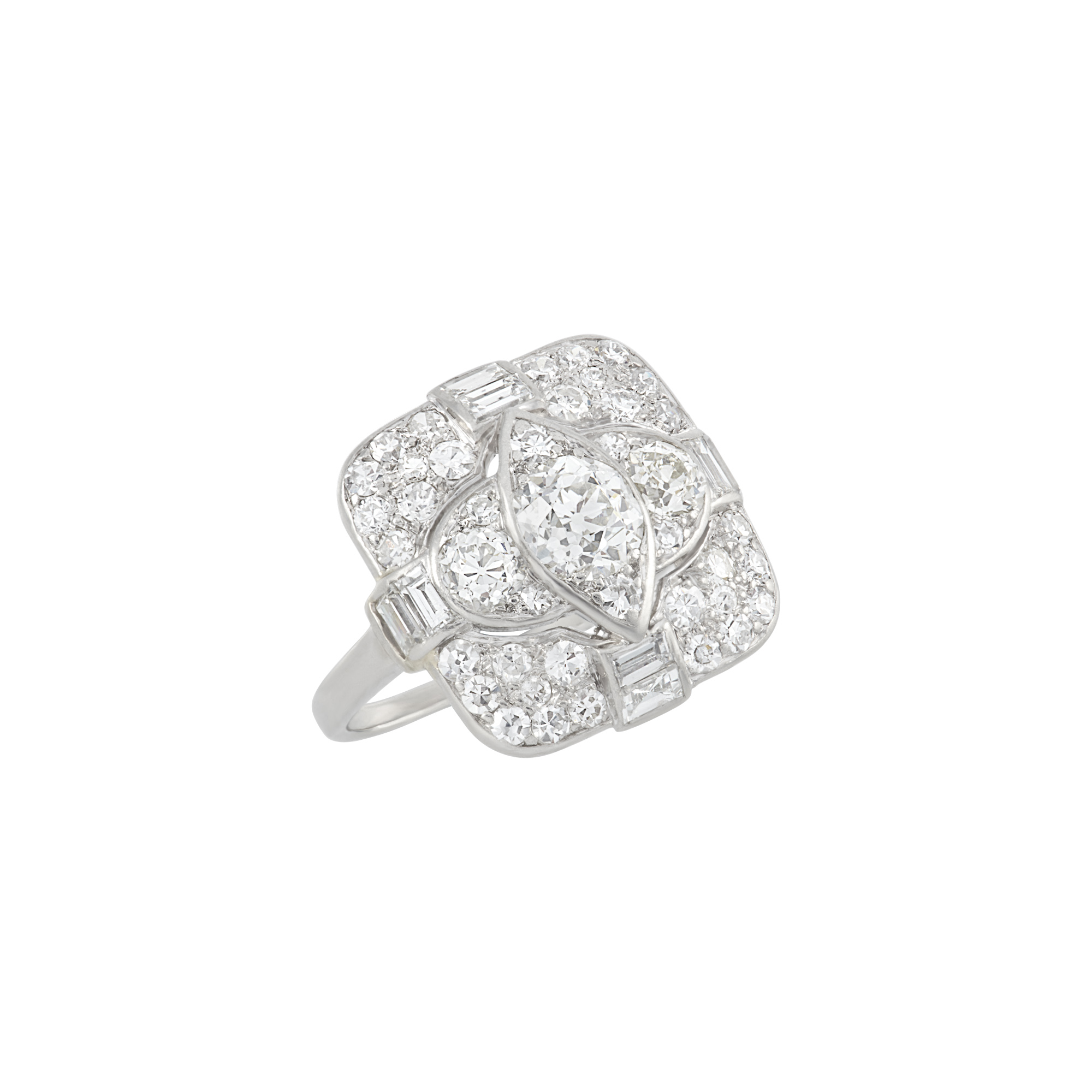 Lot image - Platinum and Diamond Ring
