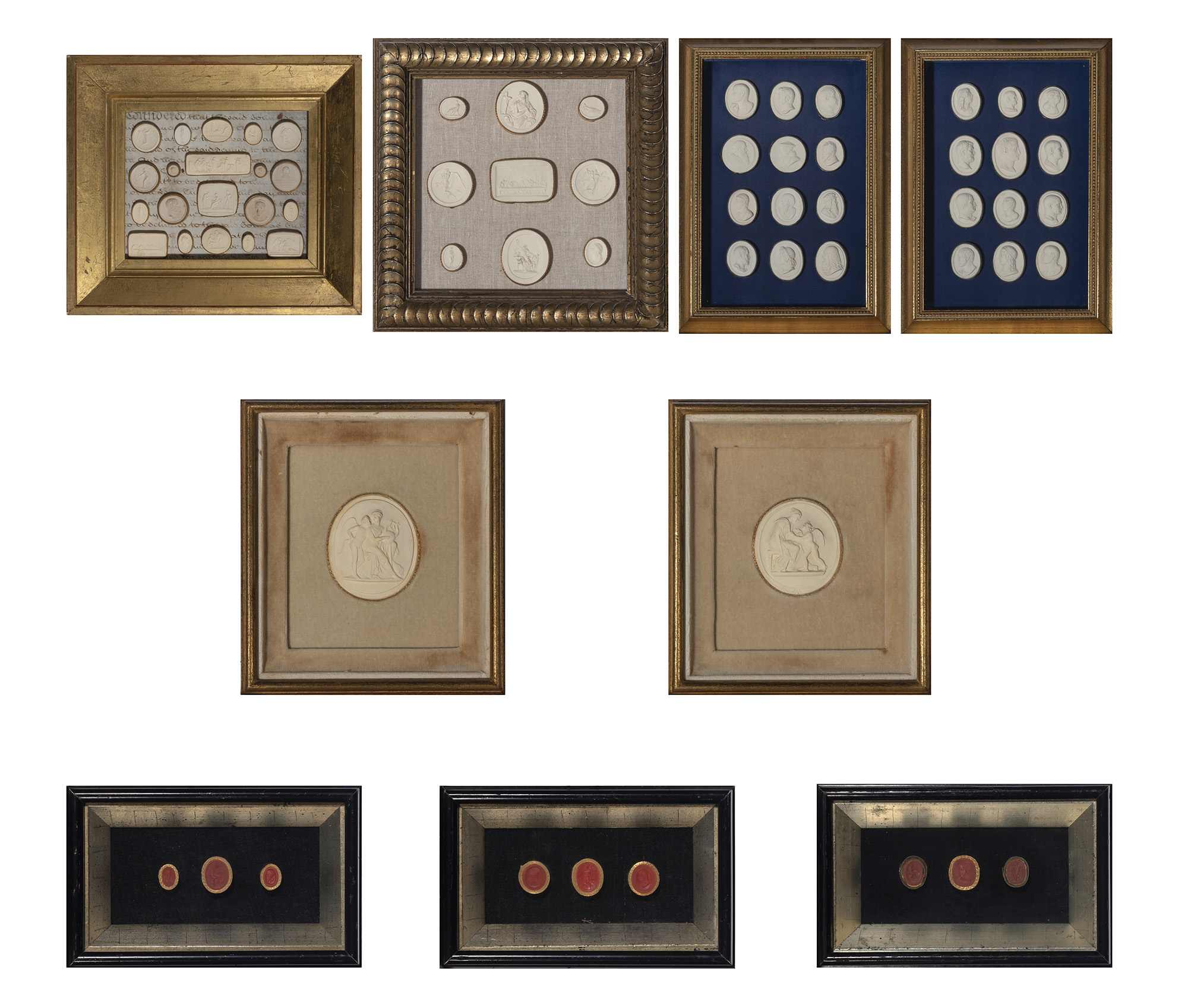 Lot image - Assembled Set of Nine Framed Seal Impressions