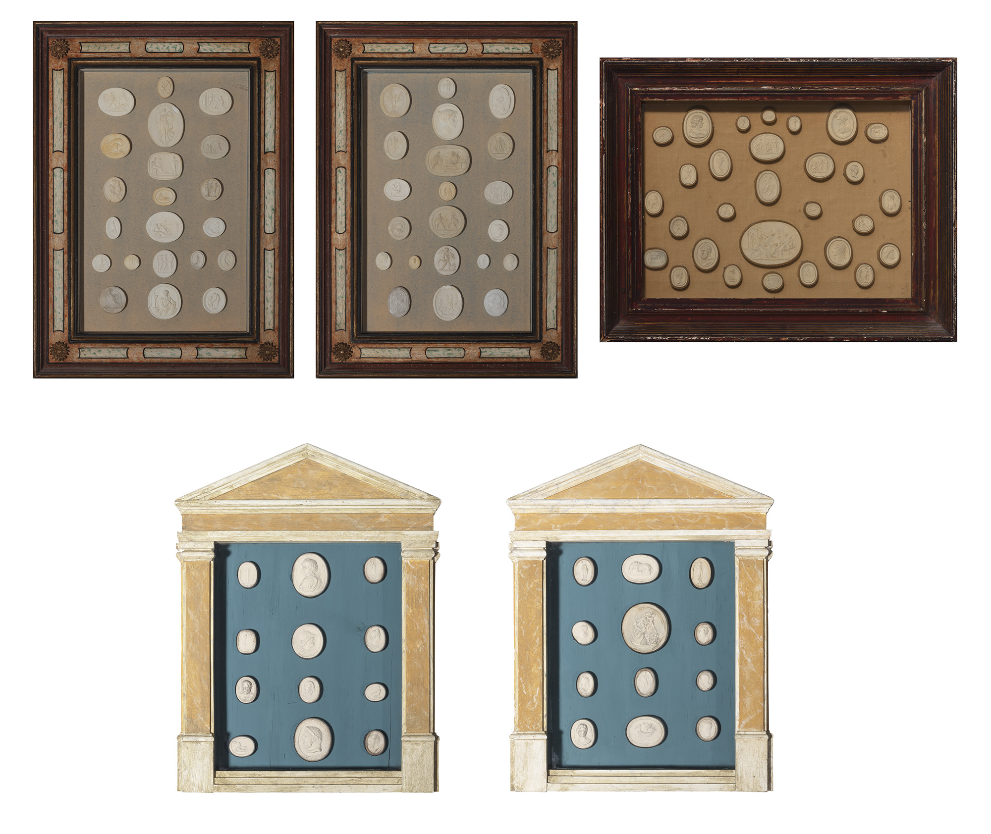 Lot image - Assembled Set of Five Framed Seal Impressions