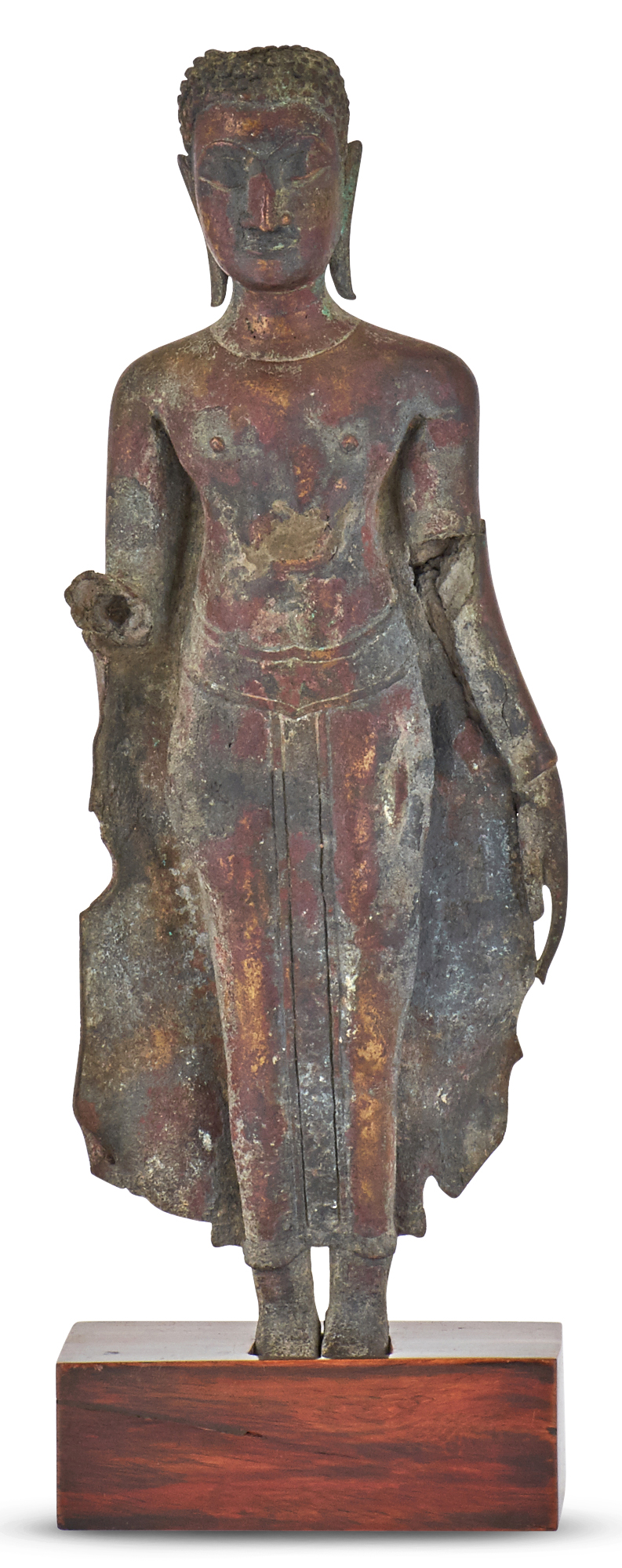 Lot image - A Thai Bronze Standing Figure of Buddha