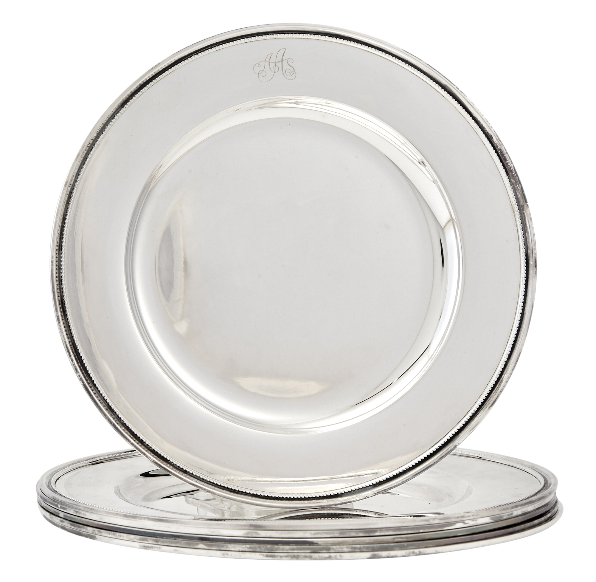 Lot image - Set of Six Danish Silver Dinner Plates