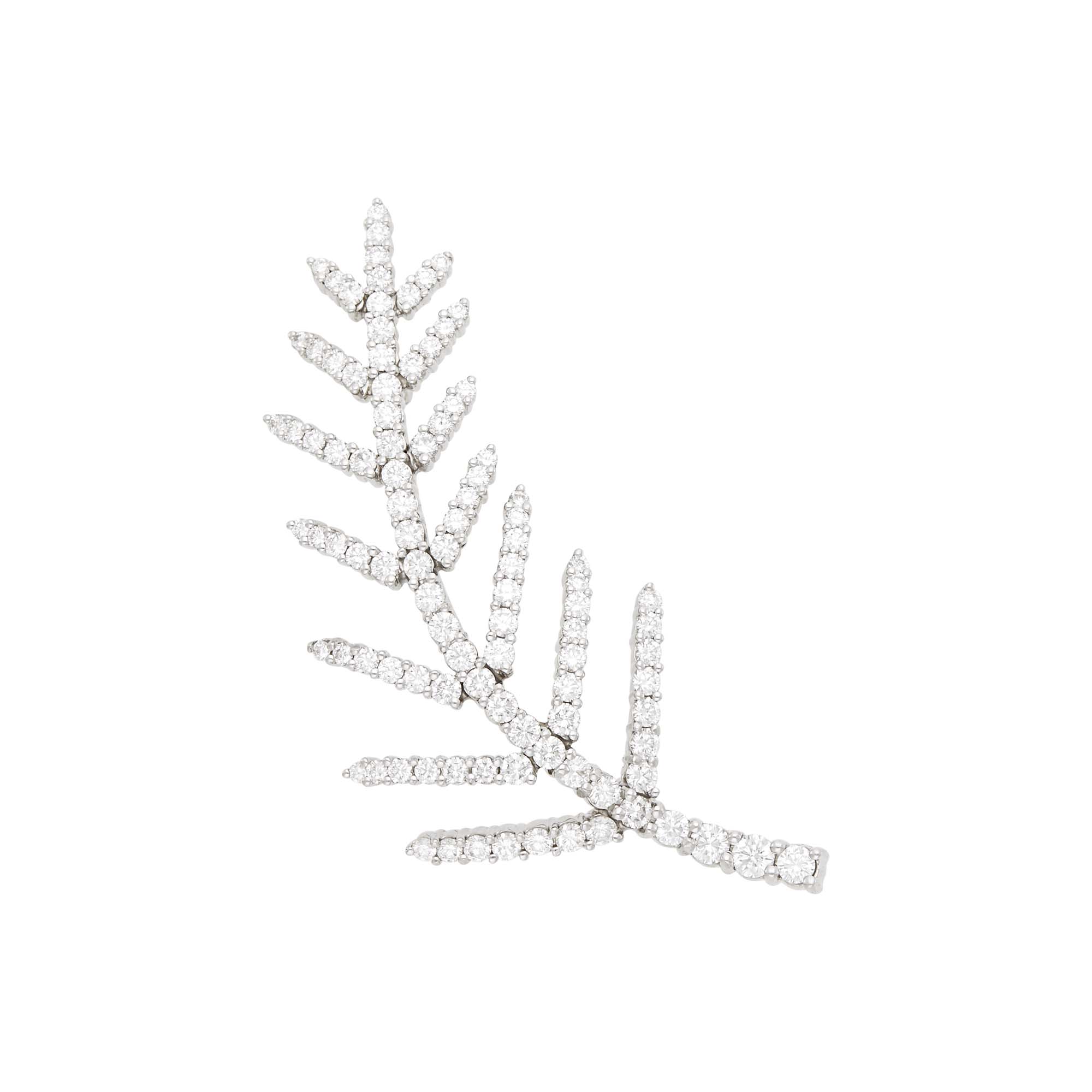 Lot image - Tiffany & Co. Platinum and Diamond Pine Leaf Brooch
