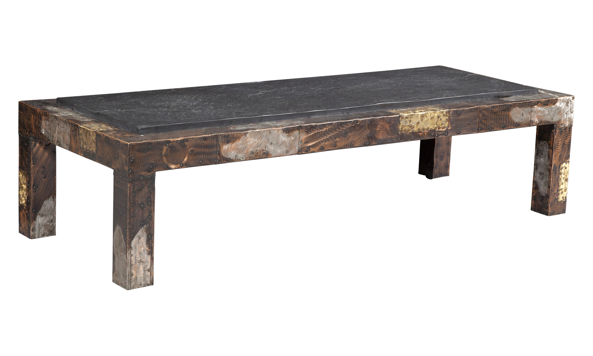 Lot image - Paul Evans Brutalist Mixed Metals and Slate Patchwork