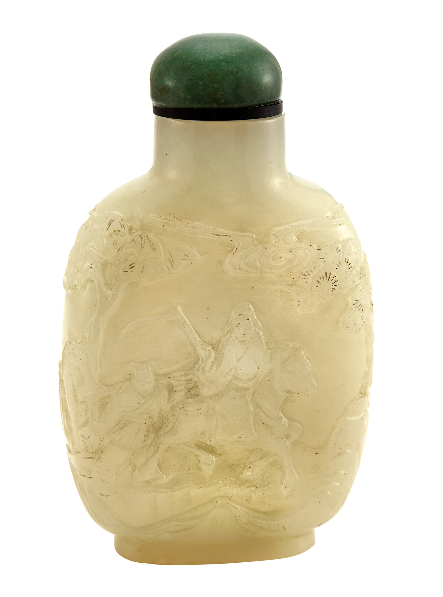 Lot image - Chinese White Jade Snuff bottle