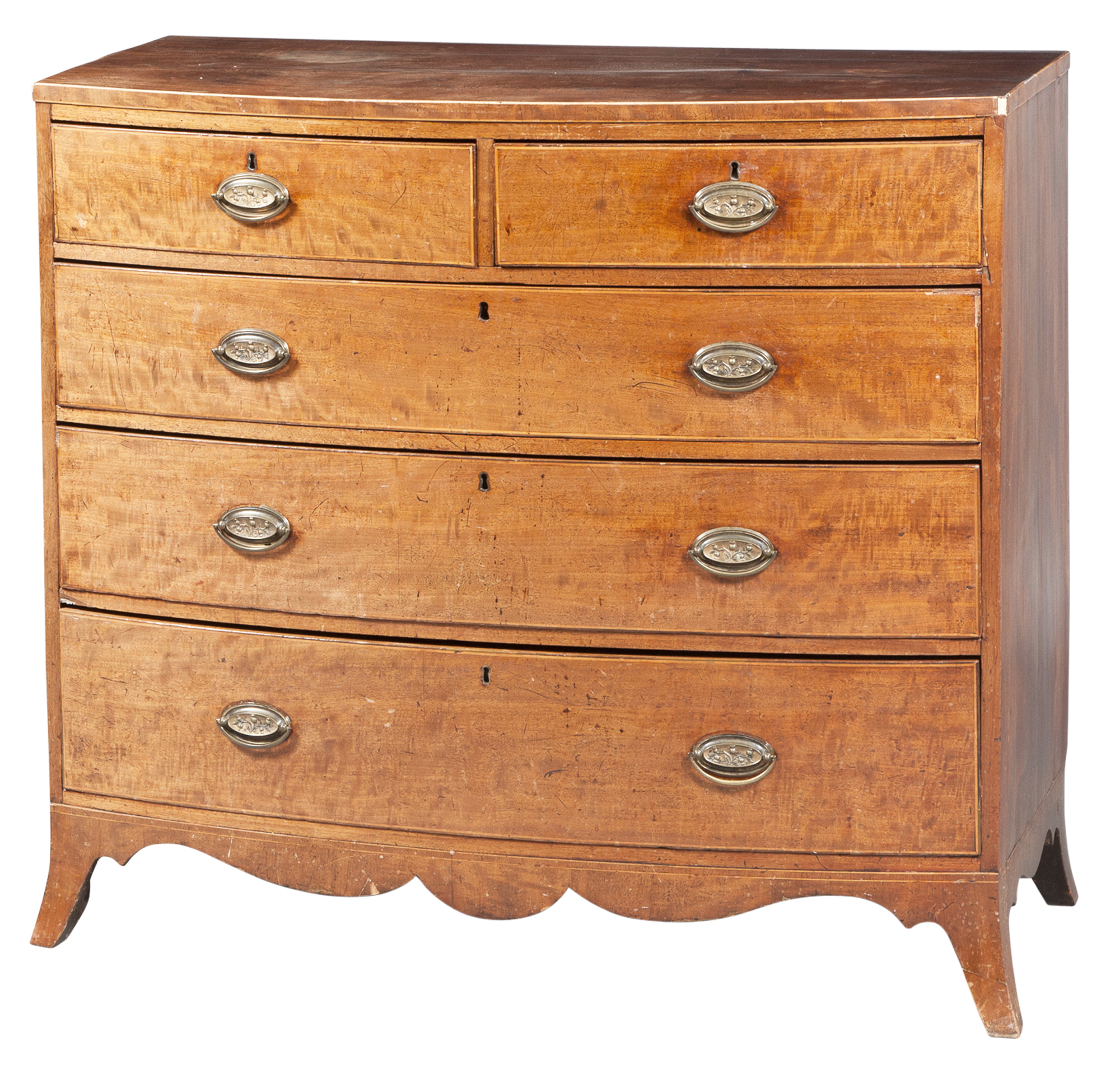 Lot image - George III Inlaid Mahogany Chest of Drawers