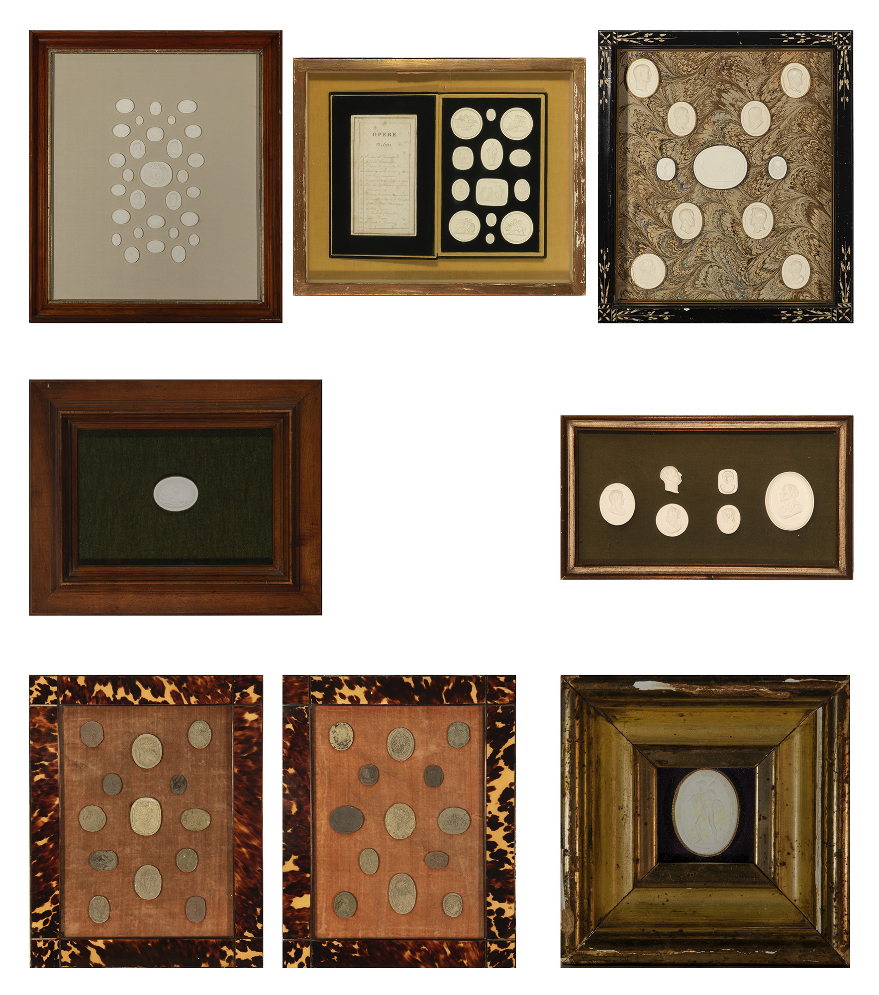 Lot image - Assembled Set of Eight Framed Seal Impressions