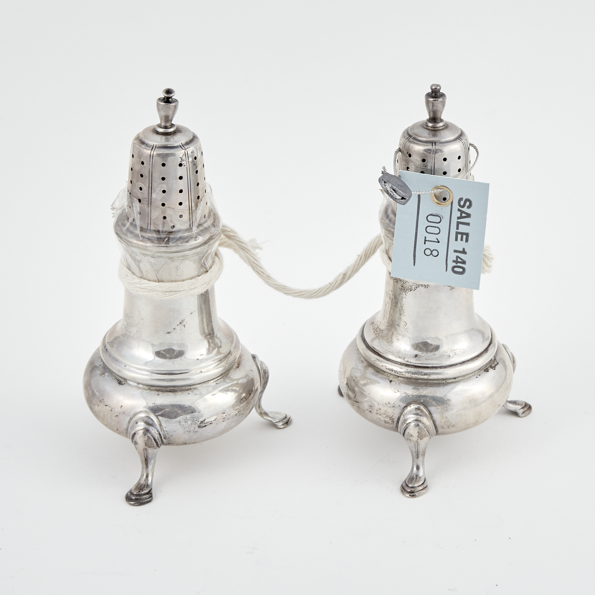 Lot image - 2 Silver Salt & Pepper Shakers, 4 ozs.