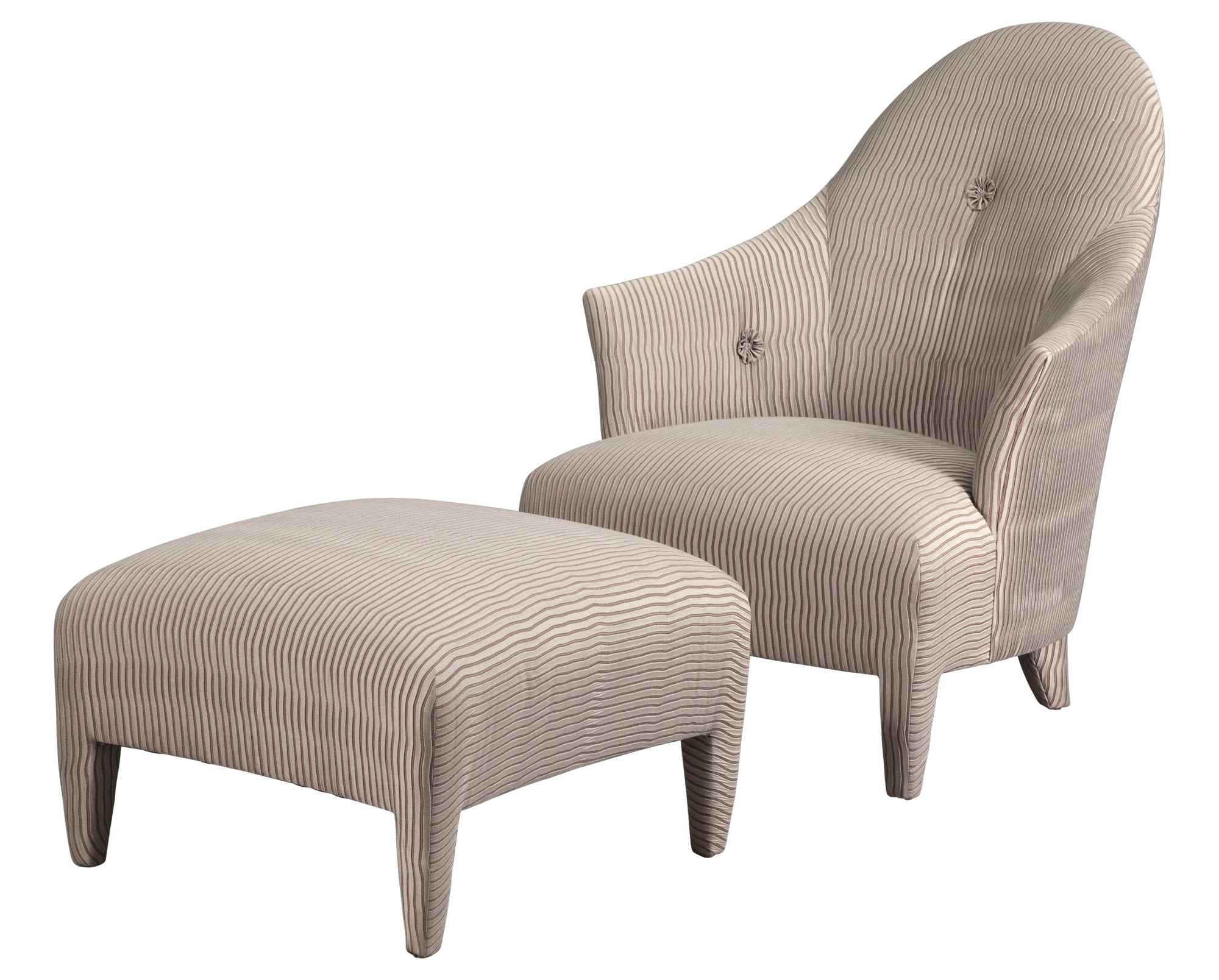 Lot image - John Hutton for Donghia Fully Upholstered Armchair and Ottoman