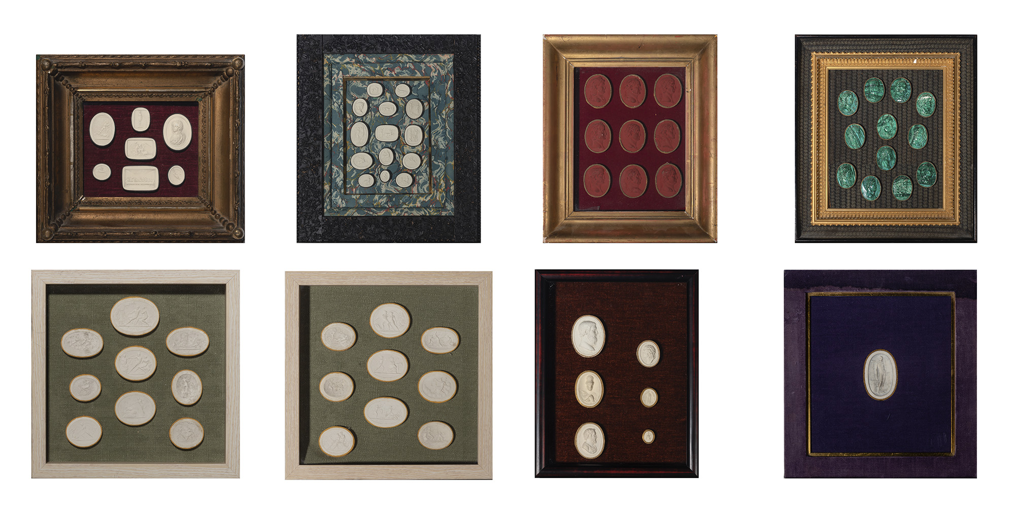 Lot image - Assembled Set of Eight Framed Seal Impressions