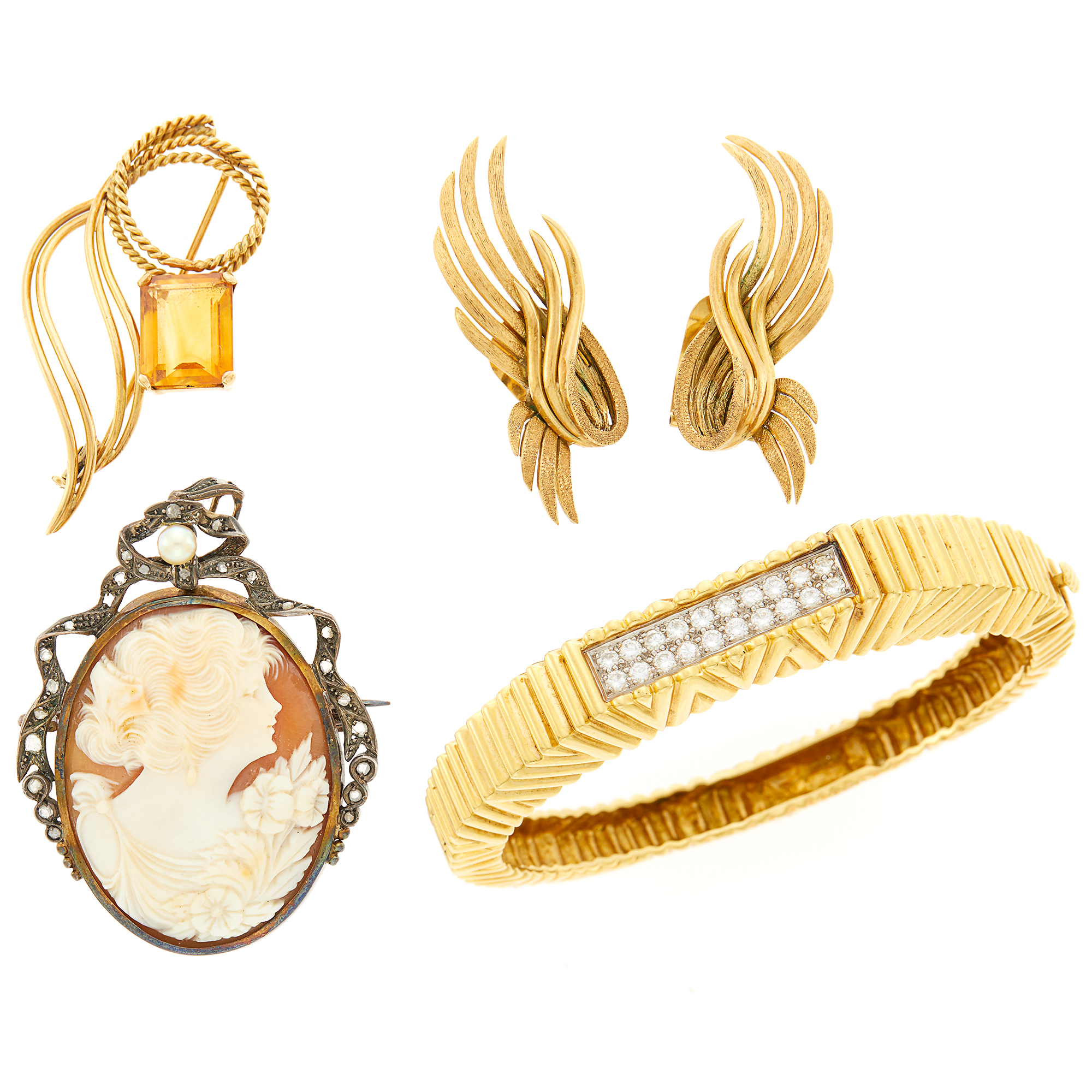 Lot image - Group of Gold, Silver and Metal Jewelry