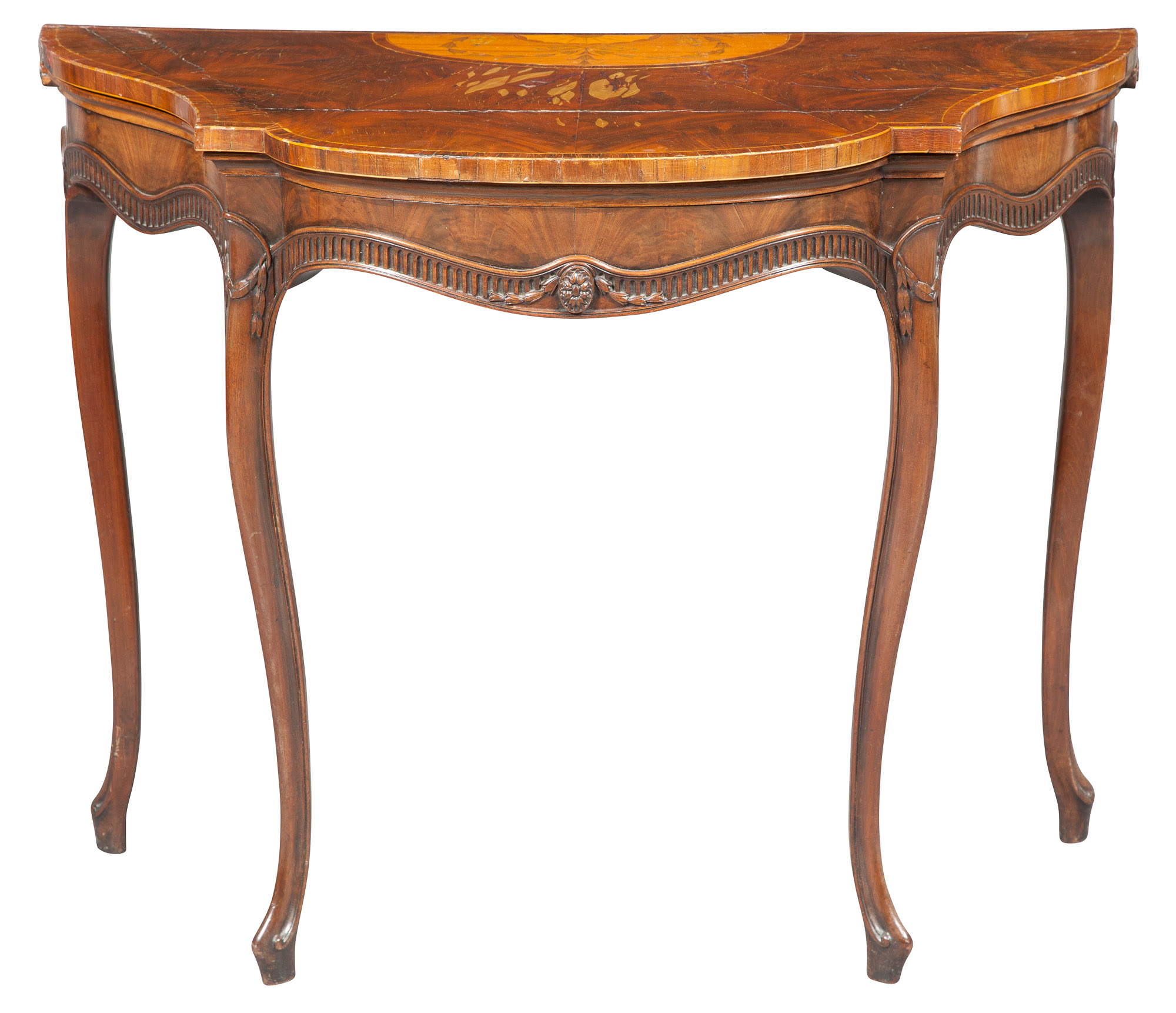 Lot image - George III Style Inlaid Mahogany Games Table