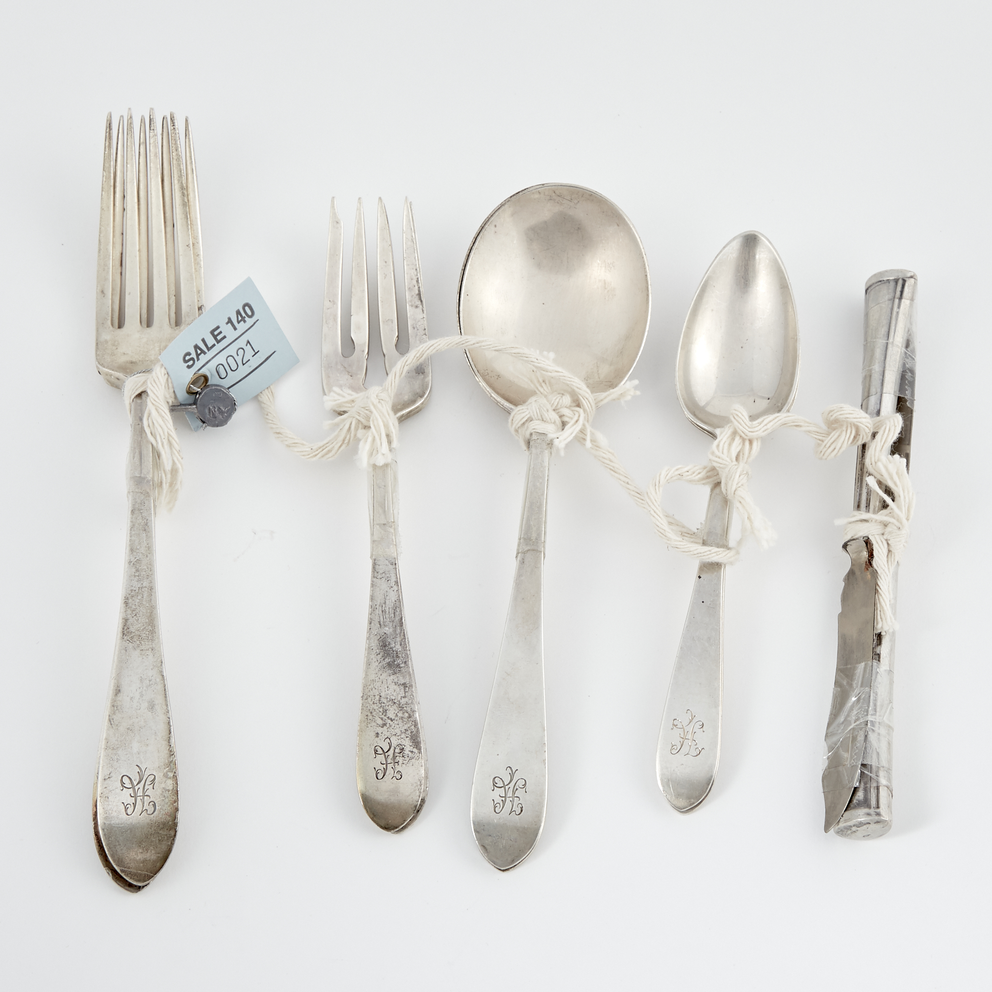 Lot image - 10 Pieces of Silverware, 13 ozs., English