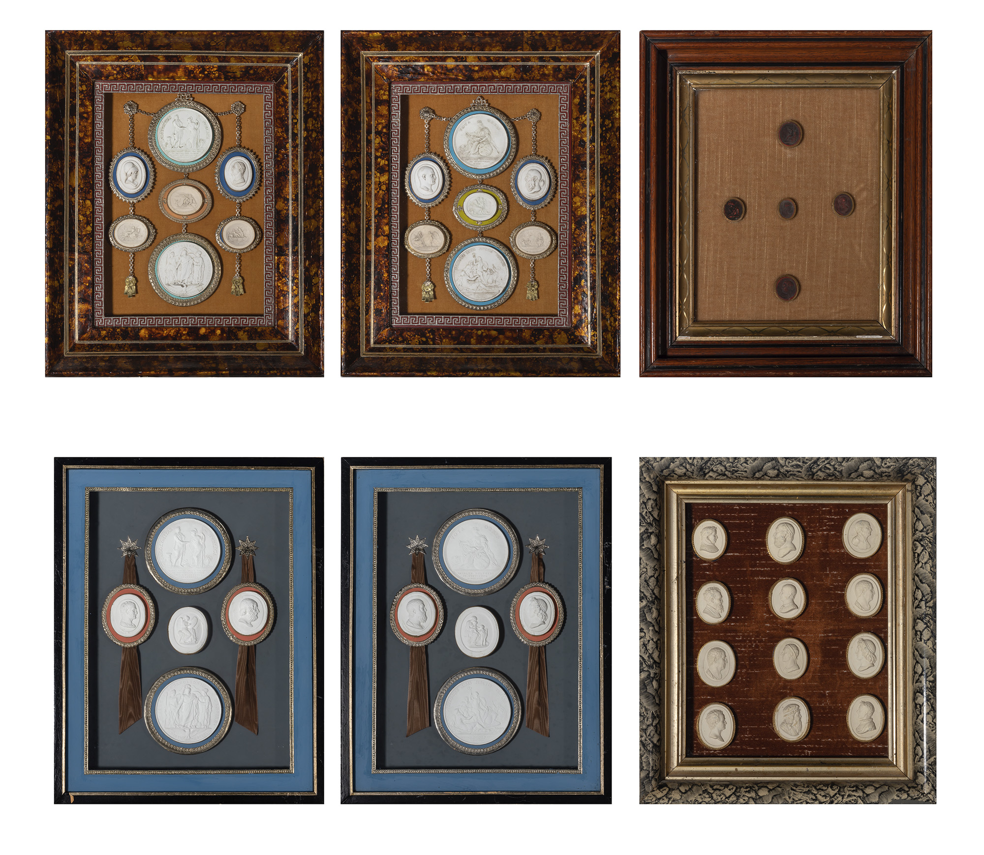 Lot image - Assembled Set of Six Framed Seal Impressions