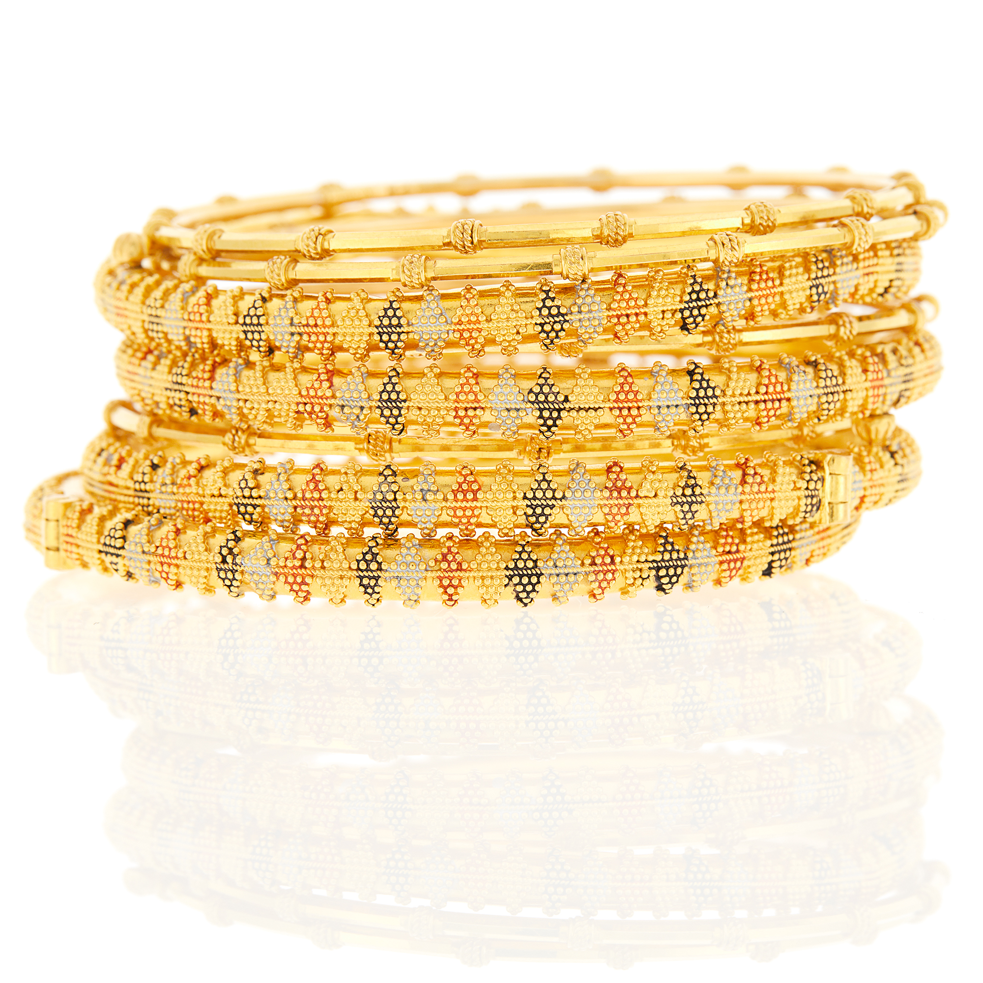 Lot image - Group of Gold Bangle Bracelets