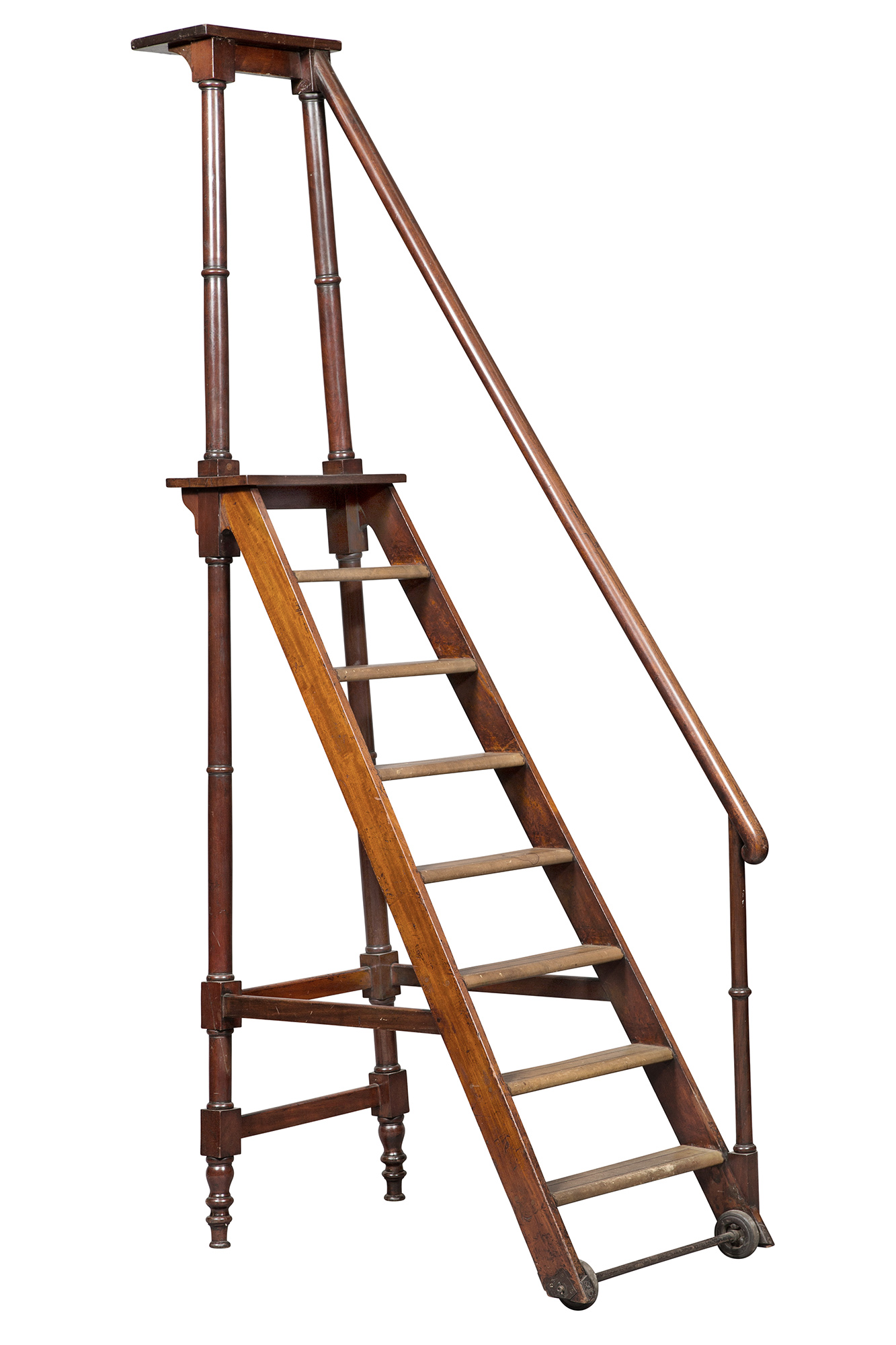 Lot image - Victorian Mahogany Library Steps, probably Irish