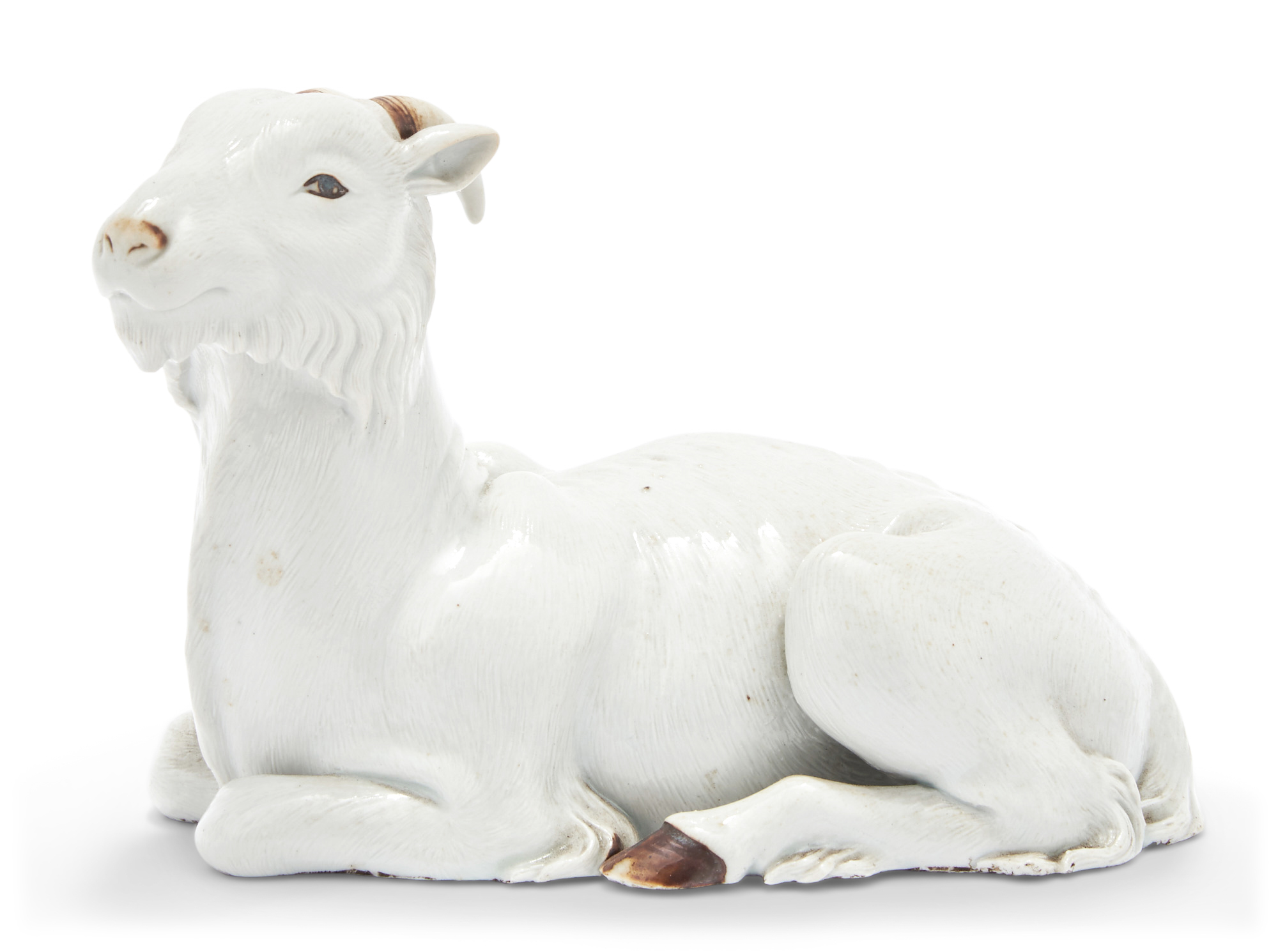 Lot image - A Chinese Porcelain Figure of a Goat