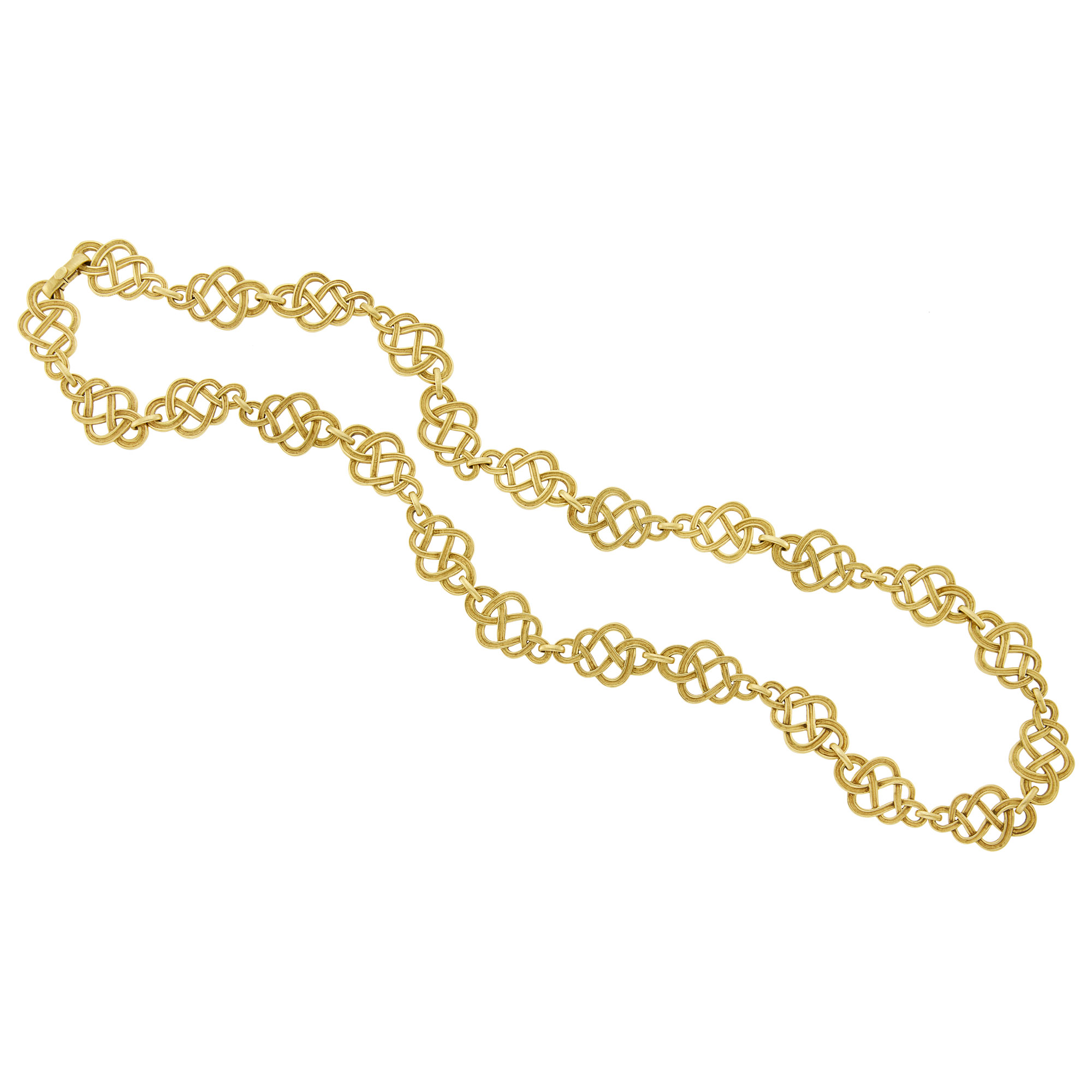 Lot image - Buccellati Long Gold Pretzel Link Necklace