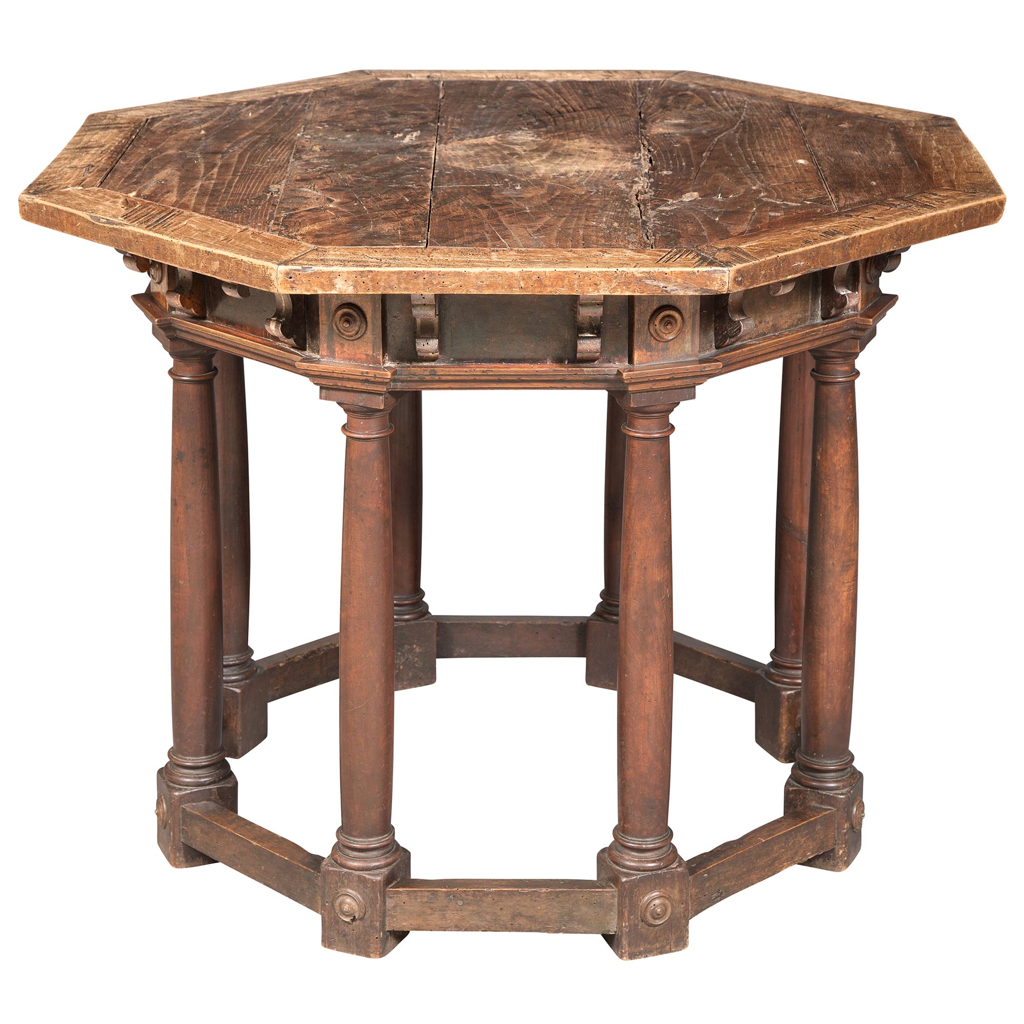 Lot image - Italian Walnut Octagonal Center Table