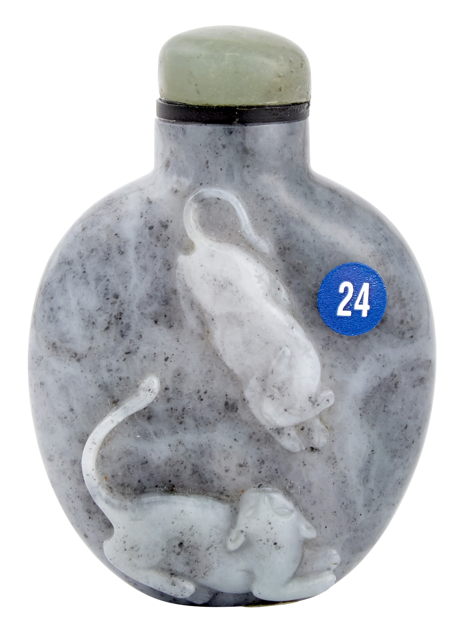 Lot image - Chinese Gray Jade Snuff Bottle