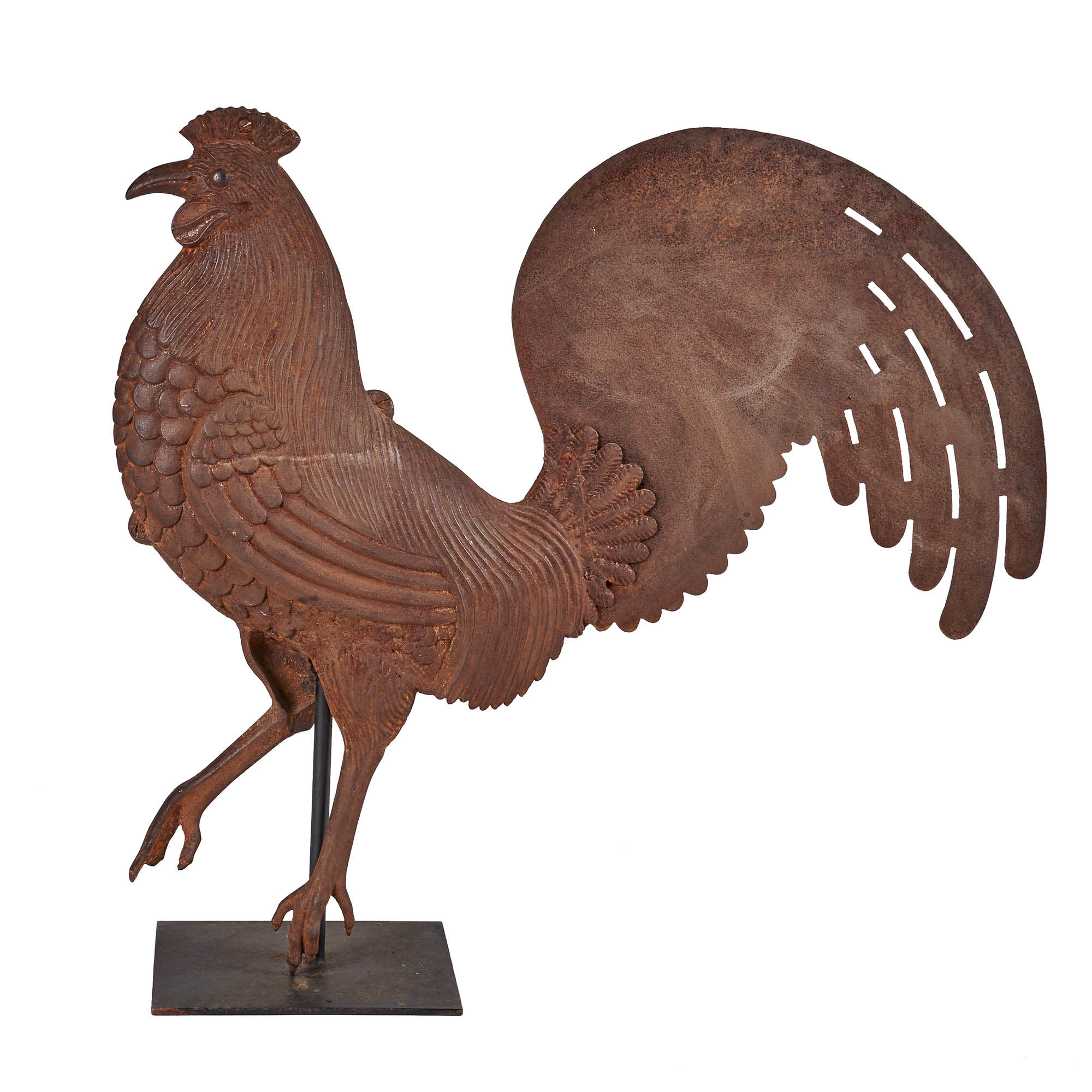 Lot image - Cast and Sheet Iron Rooster Weathervane
