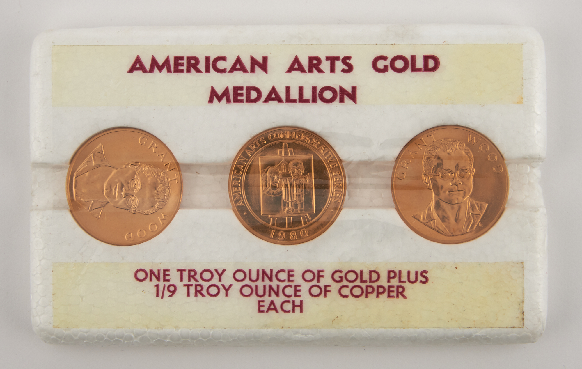 Lot image - United States American Art Commemorative 1980 Three Coin Sets
