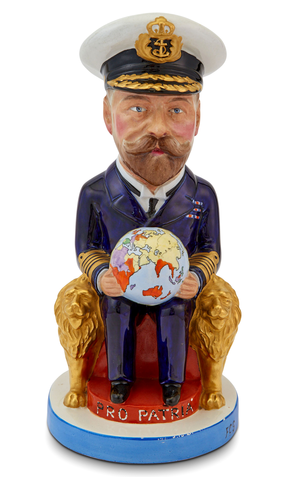 Lot image - Wilkinson Ltd. (Royal Staffordshire Pottery) Character Toby Jug of King George V with Globe