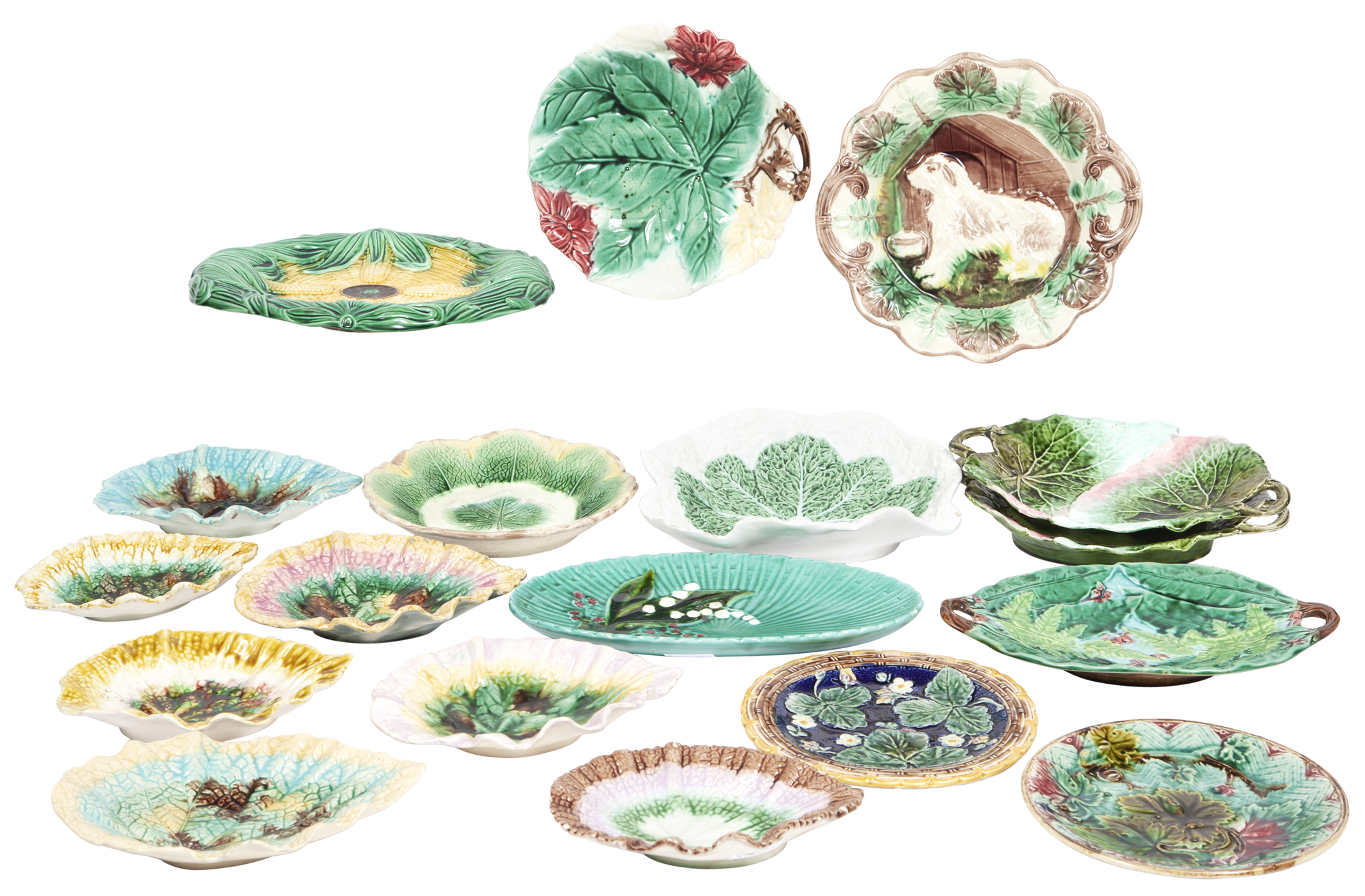 Lot image - Group of Majolica Articles