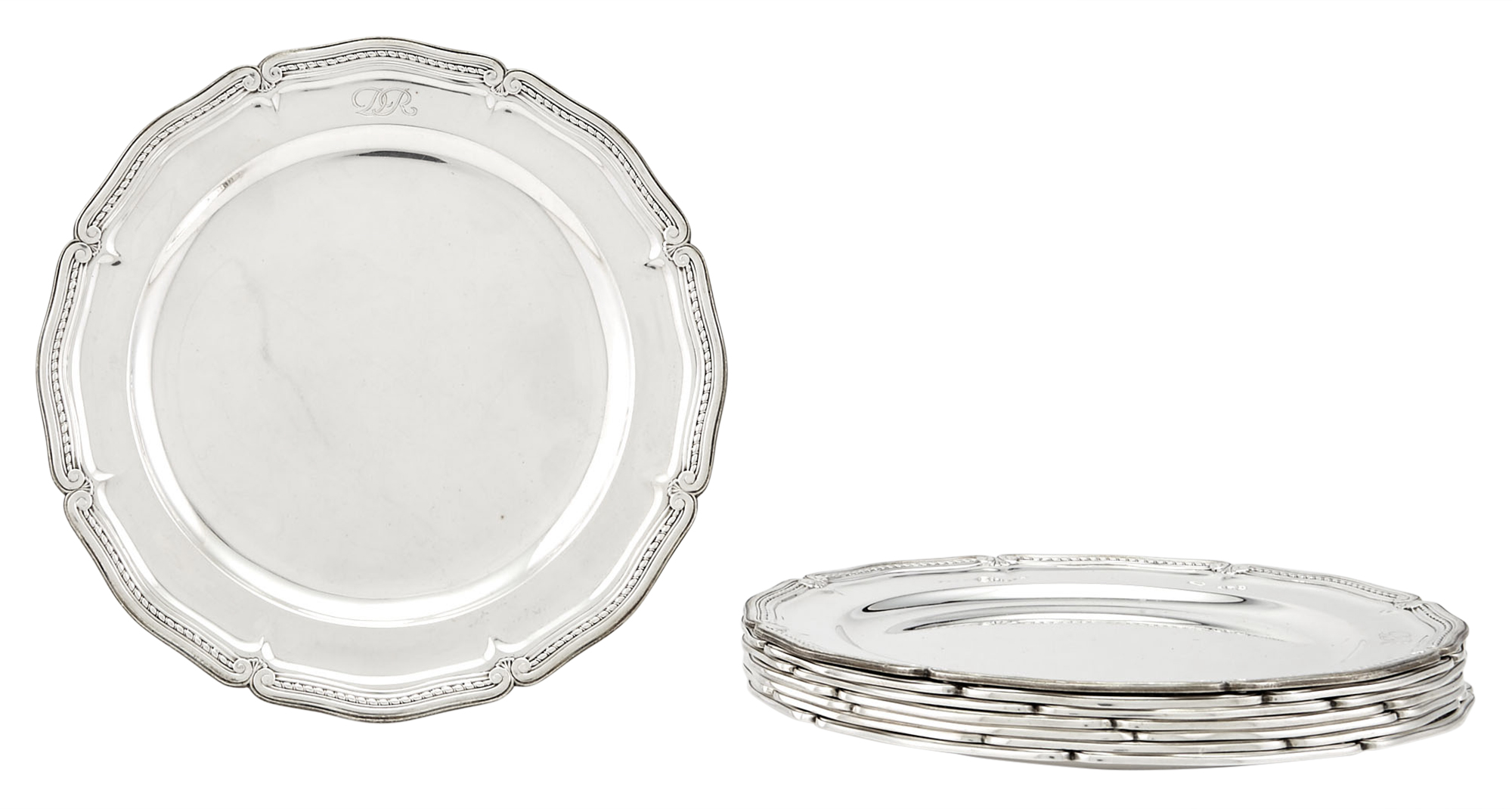 Lot image - Set of Six Tiffany & Co. Sterling Silver Bread Plates