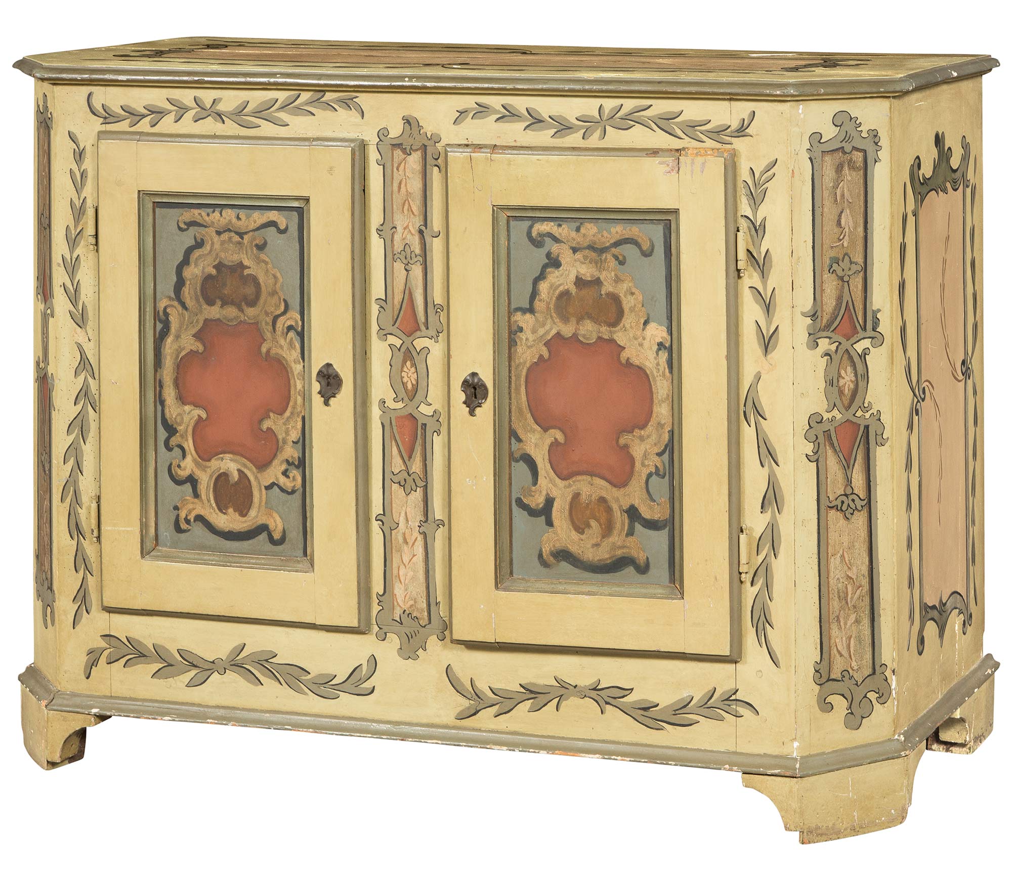 Lot image - Continental Painted Side Cabinet