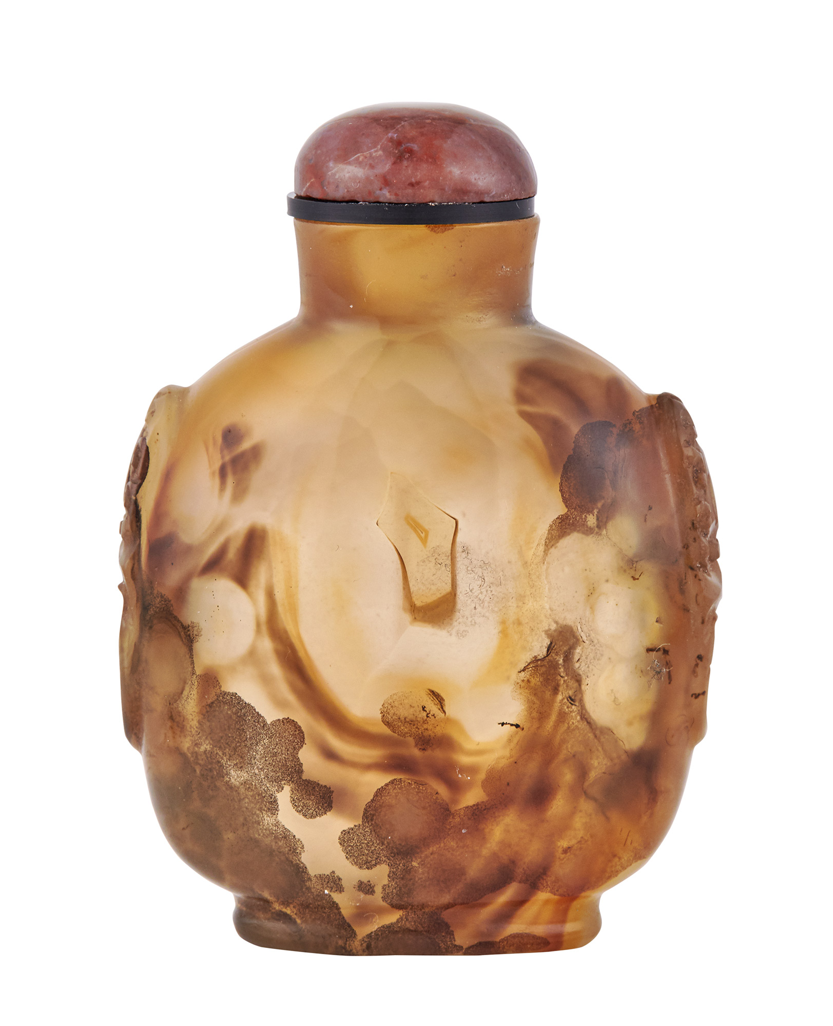 Lot image - Chinese Shadow Agate Snuff Bottle
