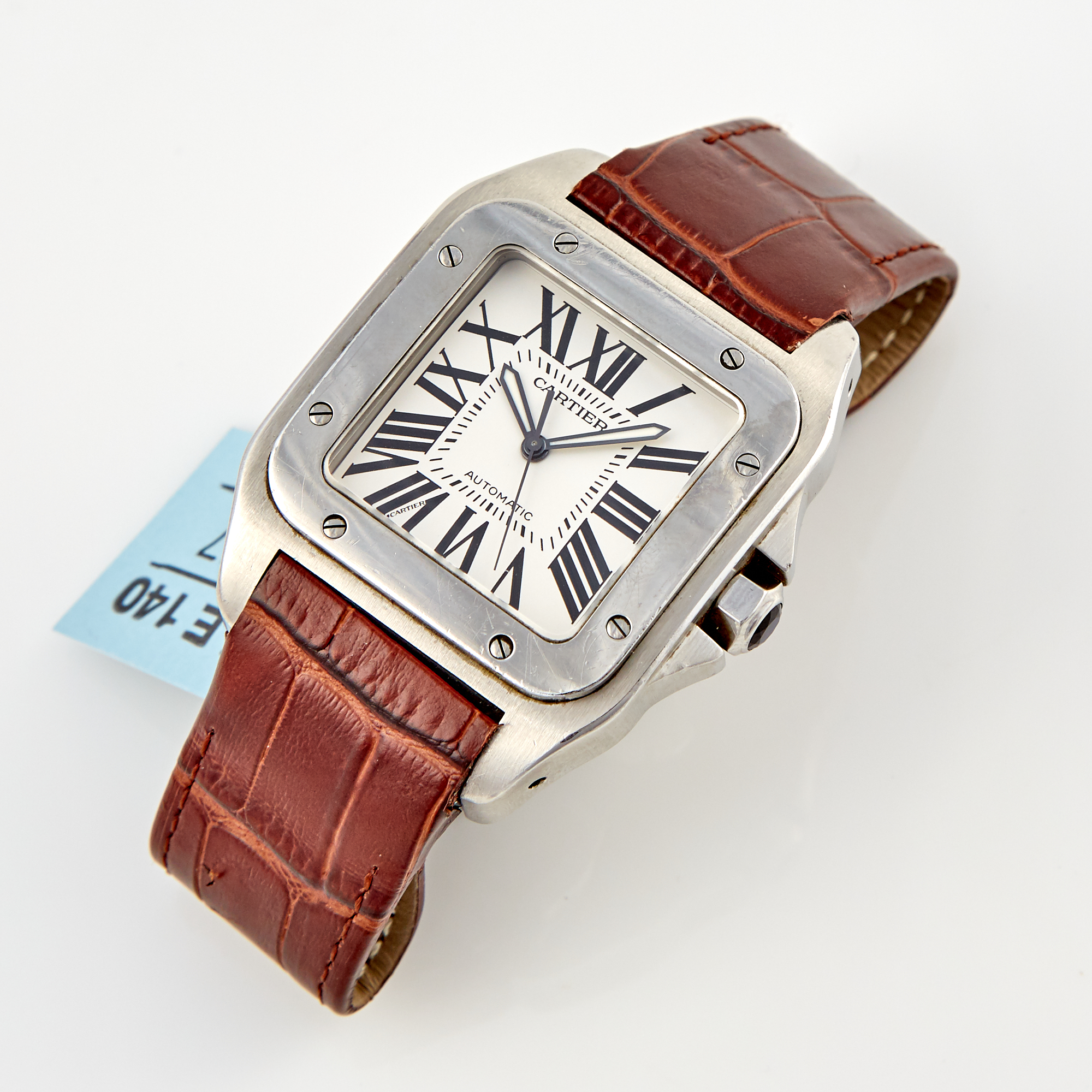 Lot image - Mans Metal Wrist Watch, Cartier, Santos, Automatic