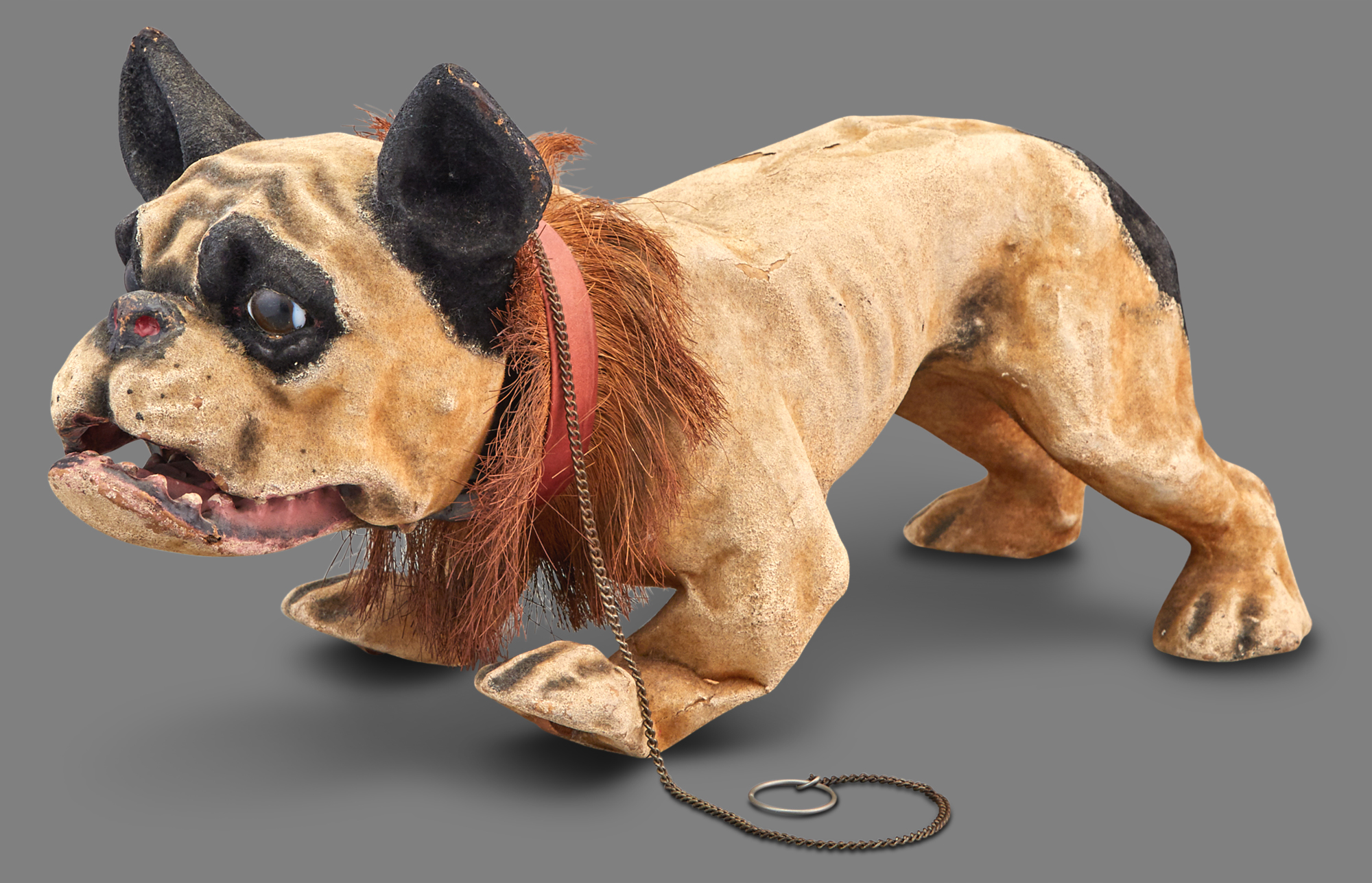 Lot image - French Papier-Mâché Bulldog Growler