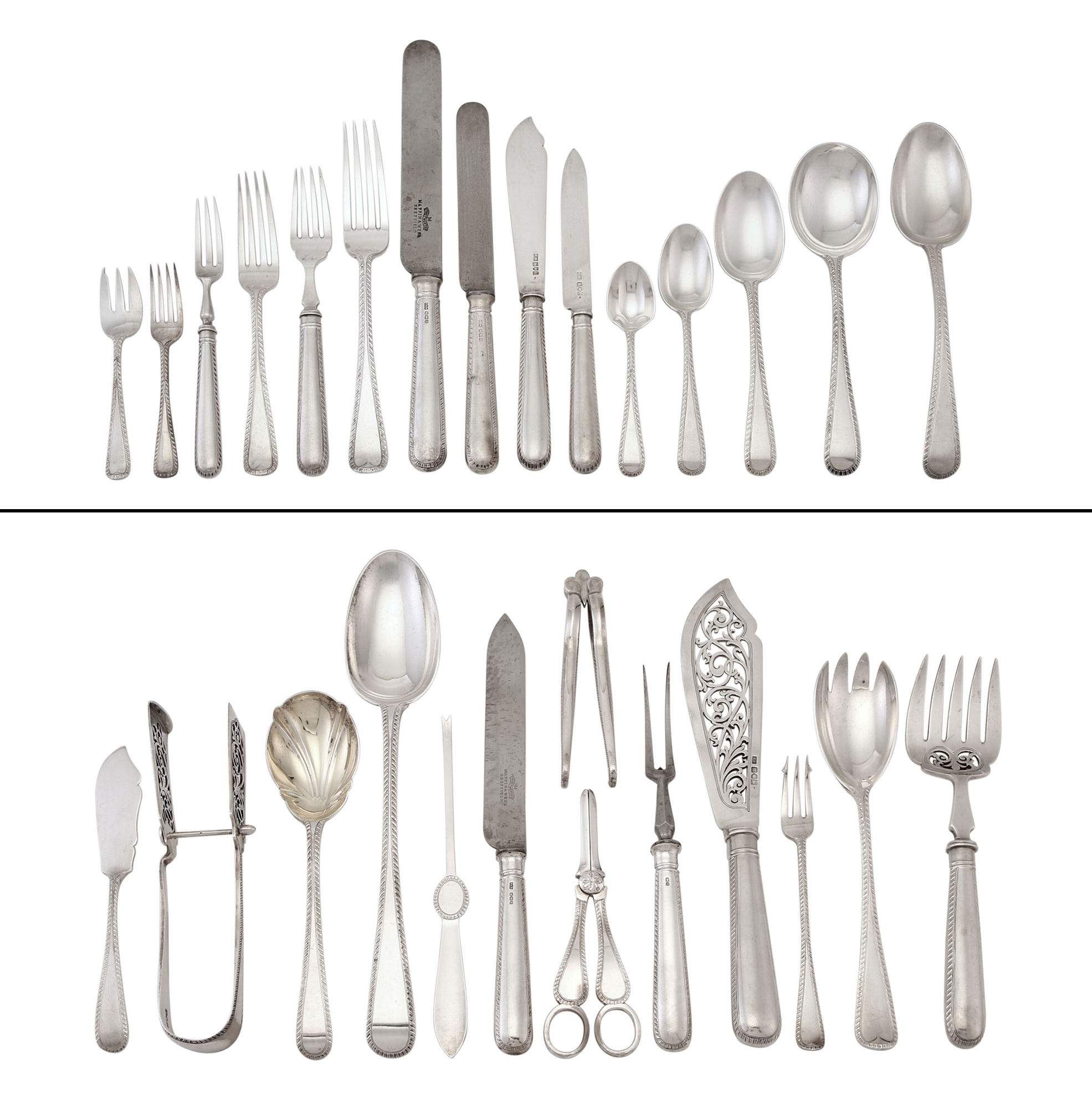 Lot image - George V Sterling Silver Feather Edge