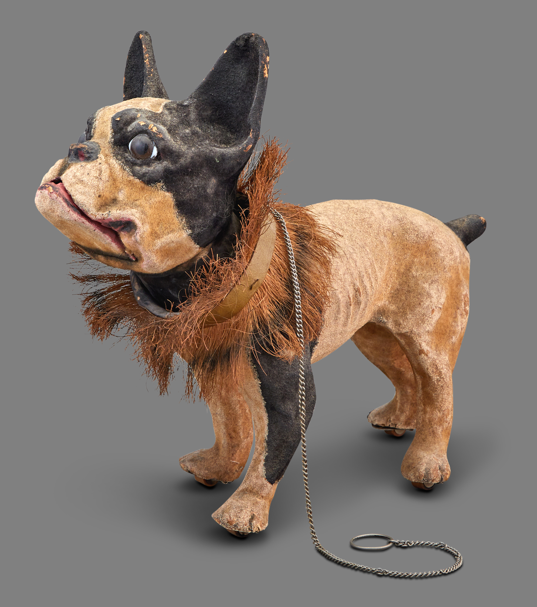 Lot image - French Papier-Mâché Bulldog Growler