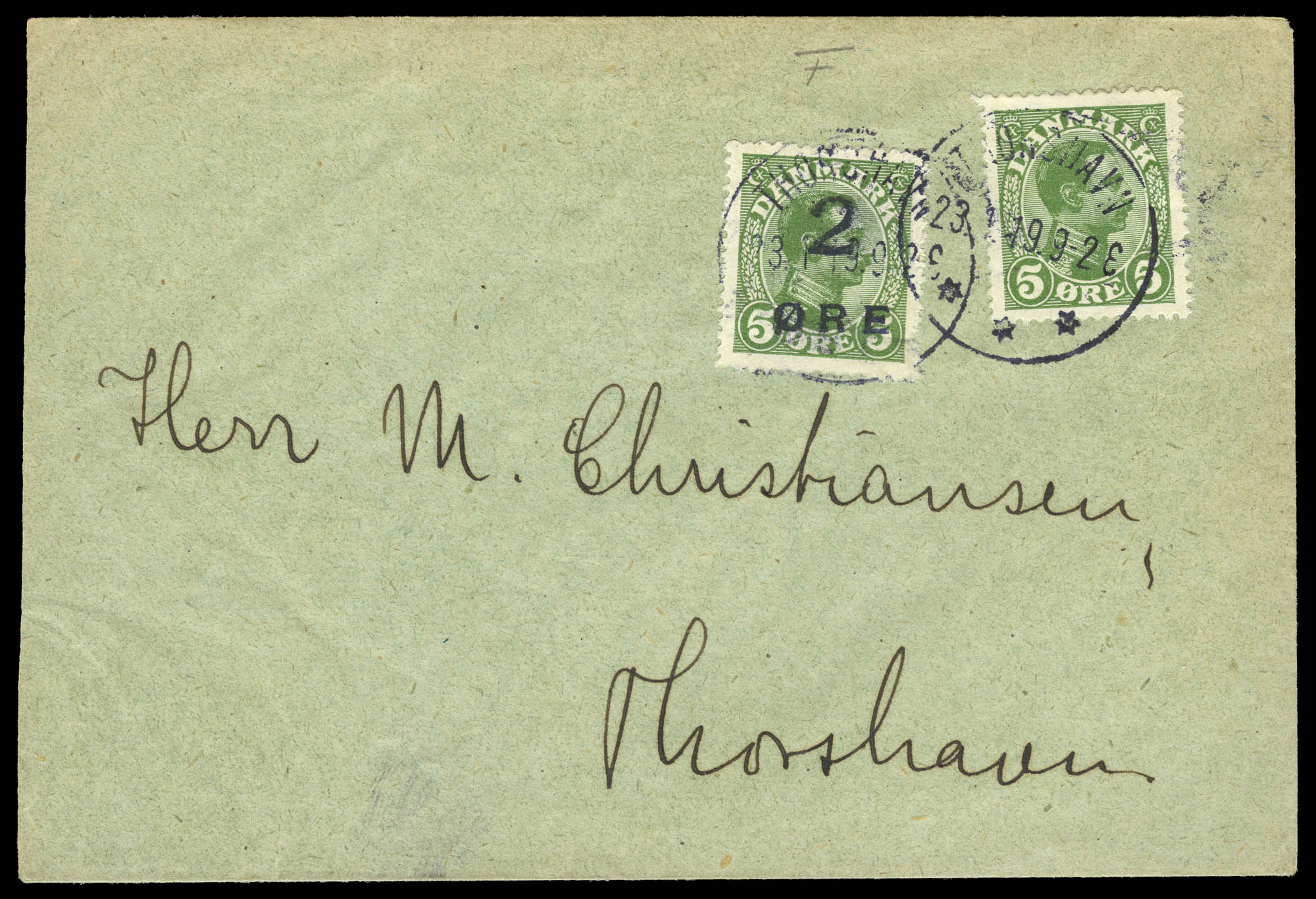 Lot image - Faroe Island First Issue on Cover Scott 1