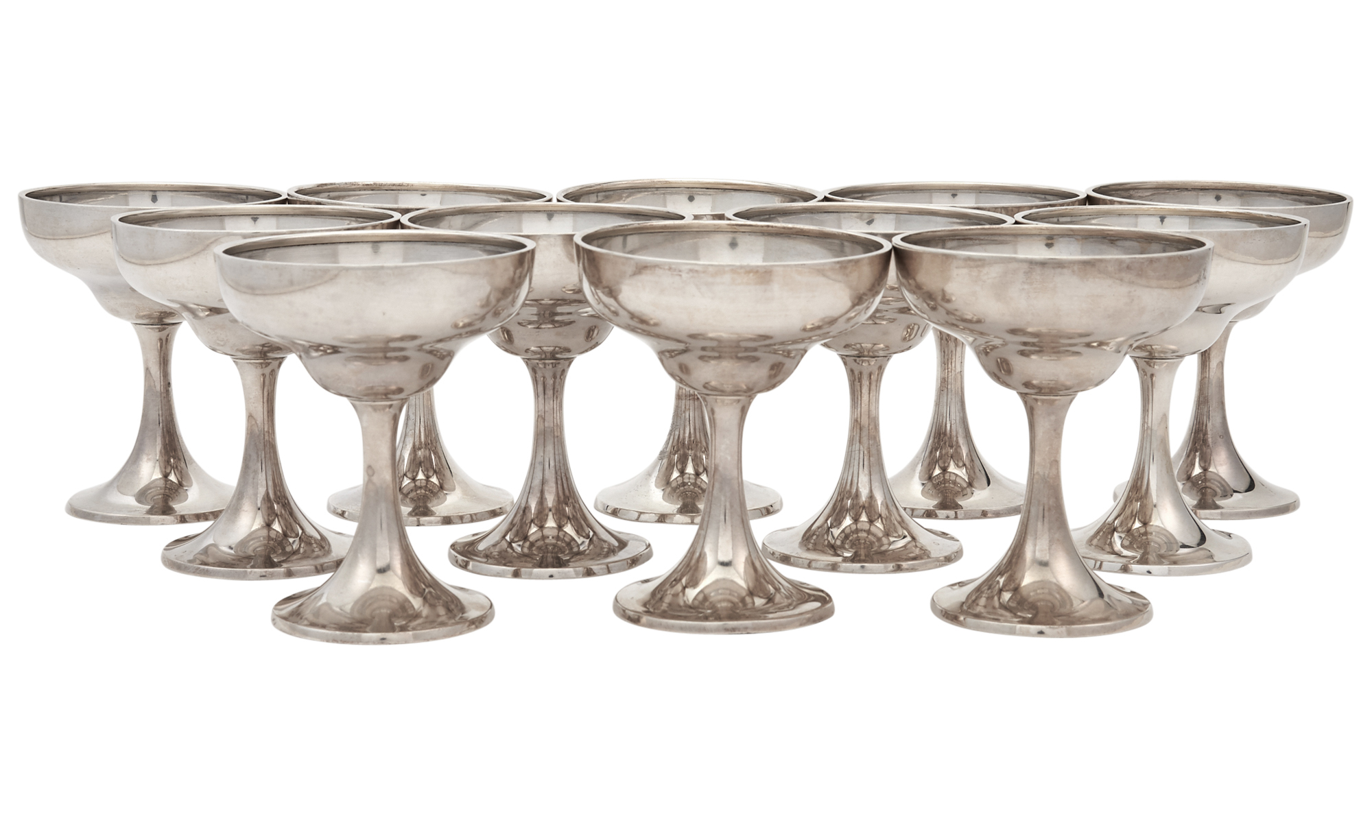 Lot image - Set of Twelve Wallace Sterling Silver Coupes