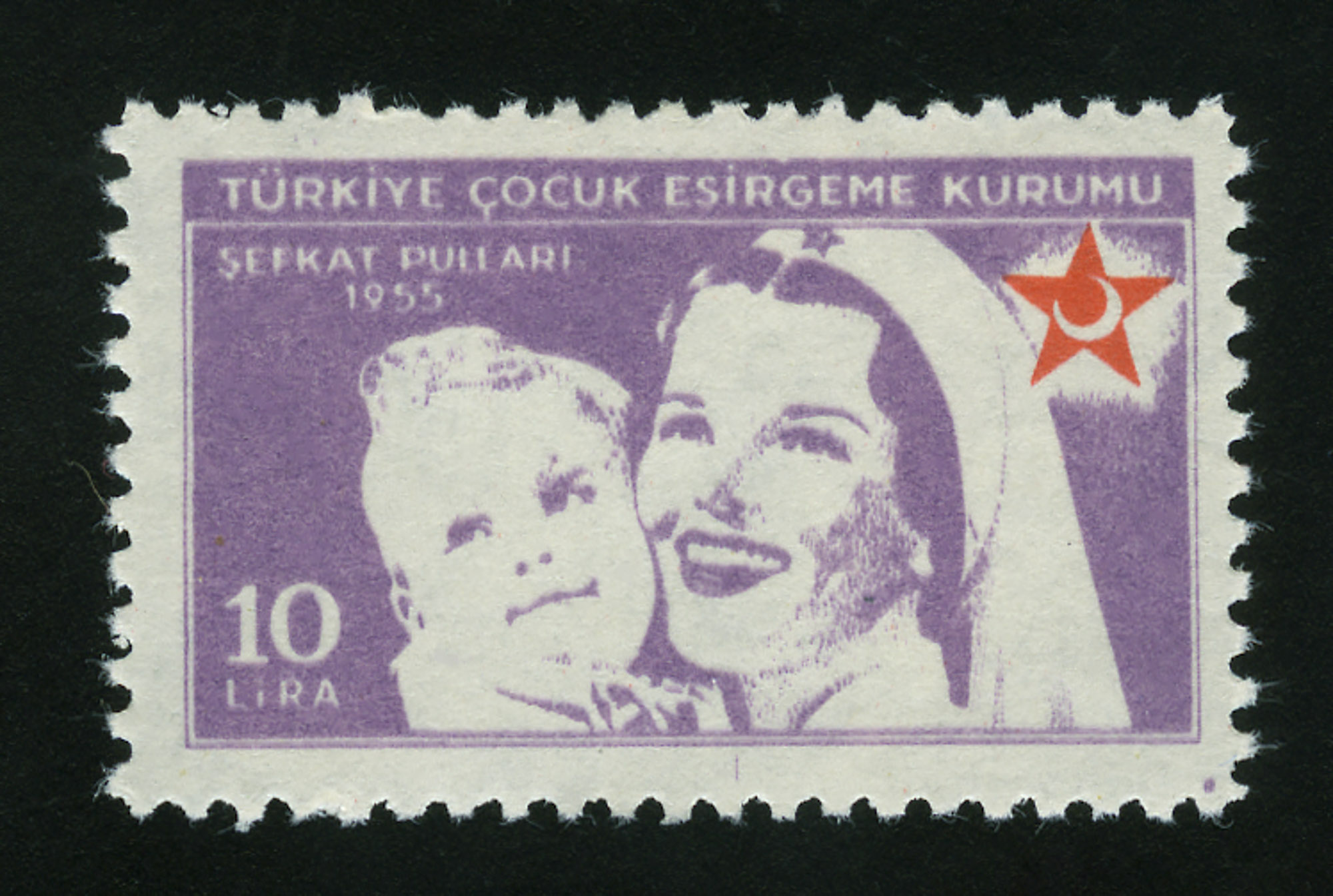 Lot image - Turkey Postal Tax Stamp 1955 10 Lira Scott 180