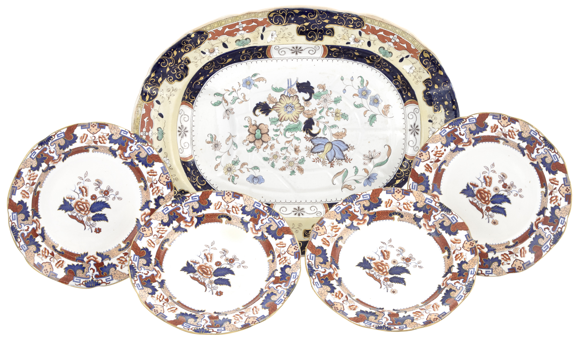 Lot image - Masons Transfer and Enamel Decorated Ironstone Well-and-Tree Platter