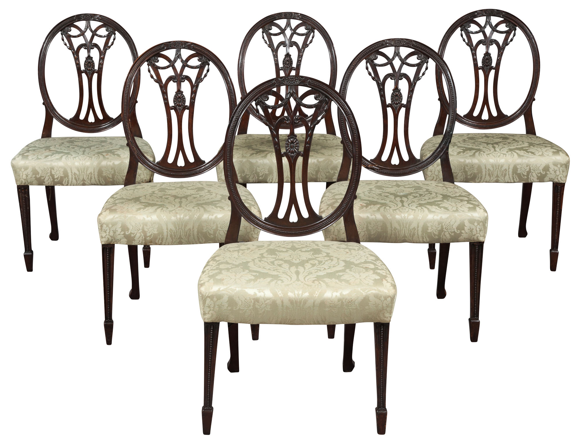 Lot image - Set of Six George III Mahogany Side Chairs